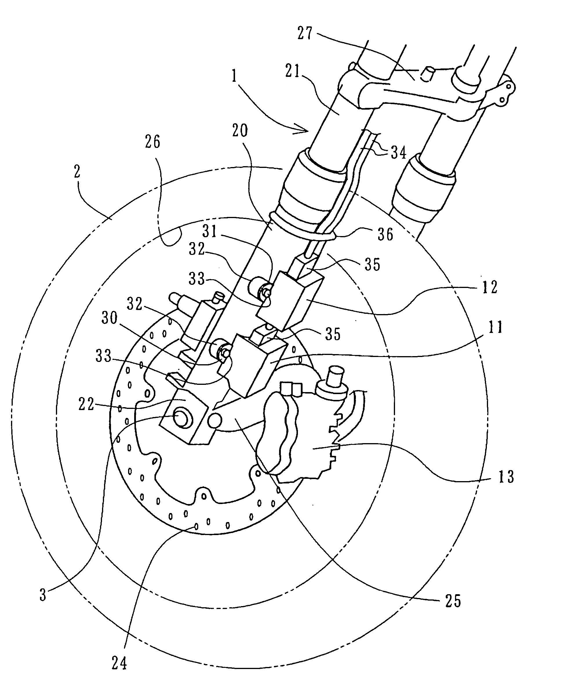 Impact detection sensor attachment structure for motorcycle