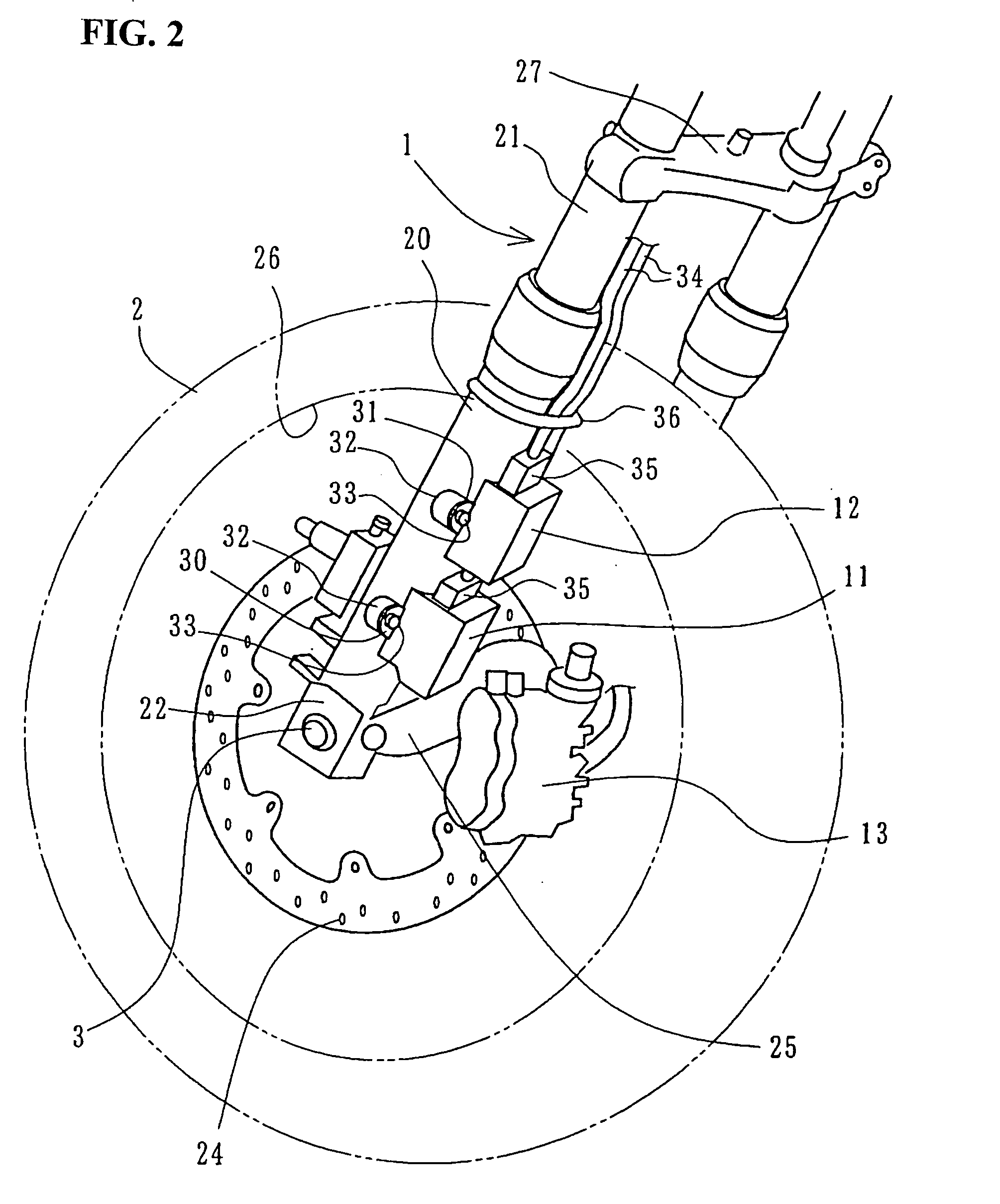 Impact detection sensor attachment structure for motorcycle