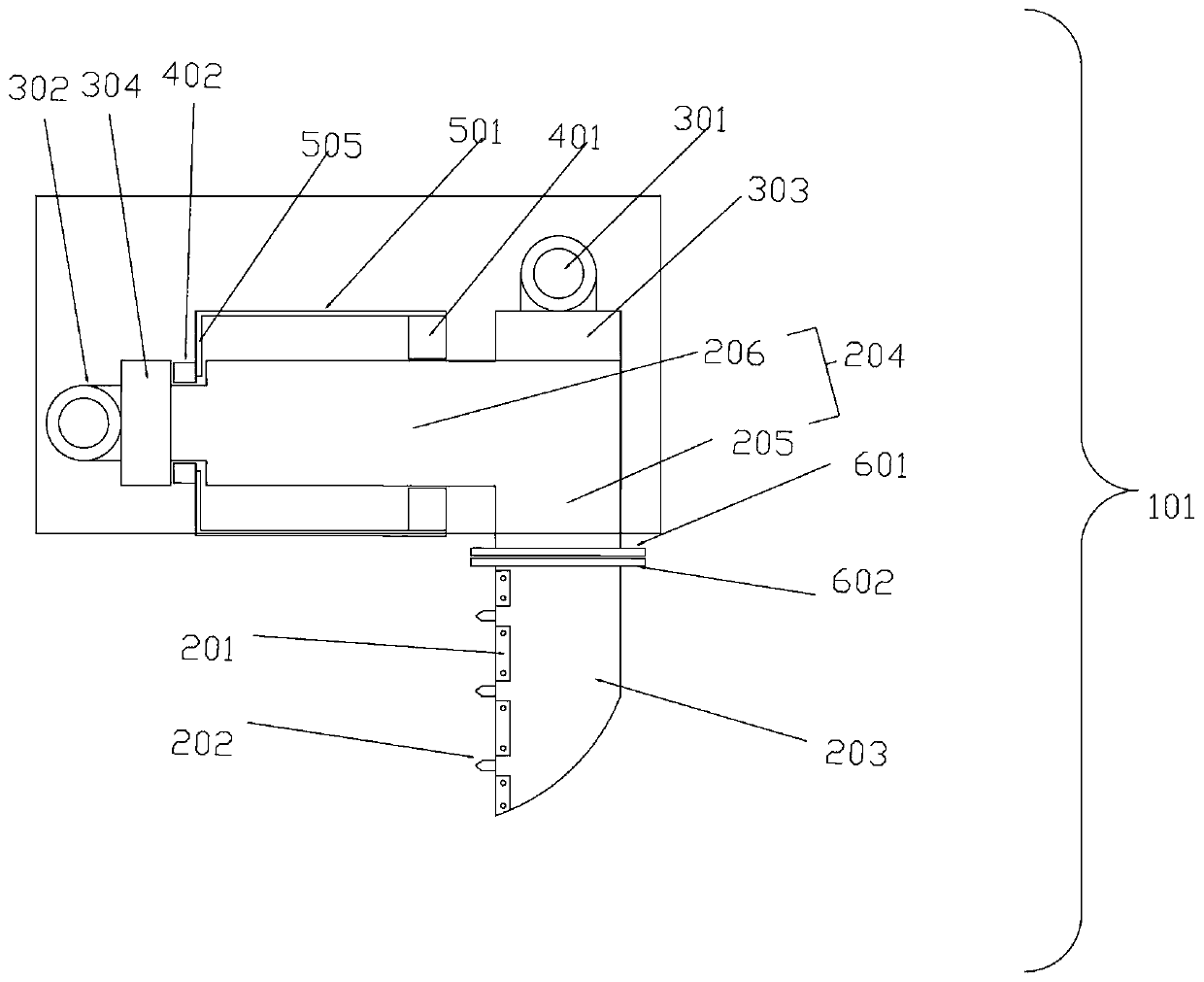 Rock cracking device of cutter suction ship