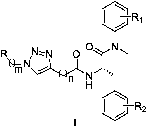 Triazole ring-containing phenylalanine derivative as well as preparation method and application thereof