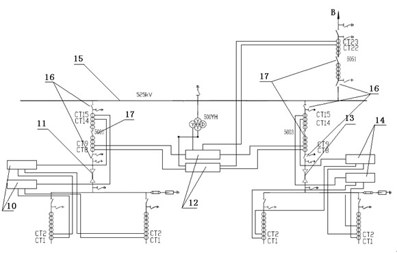 Main transformer differential protection CT polarity check method of pumped storage power station