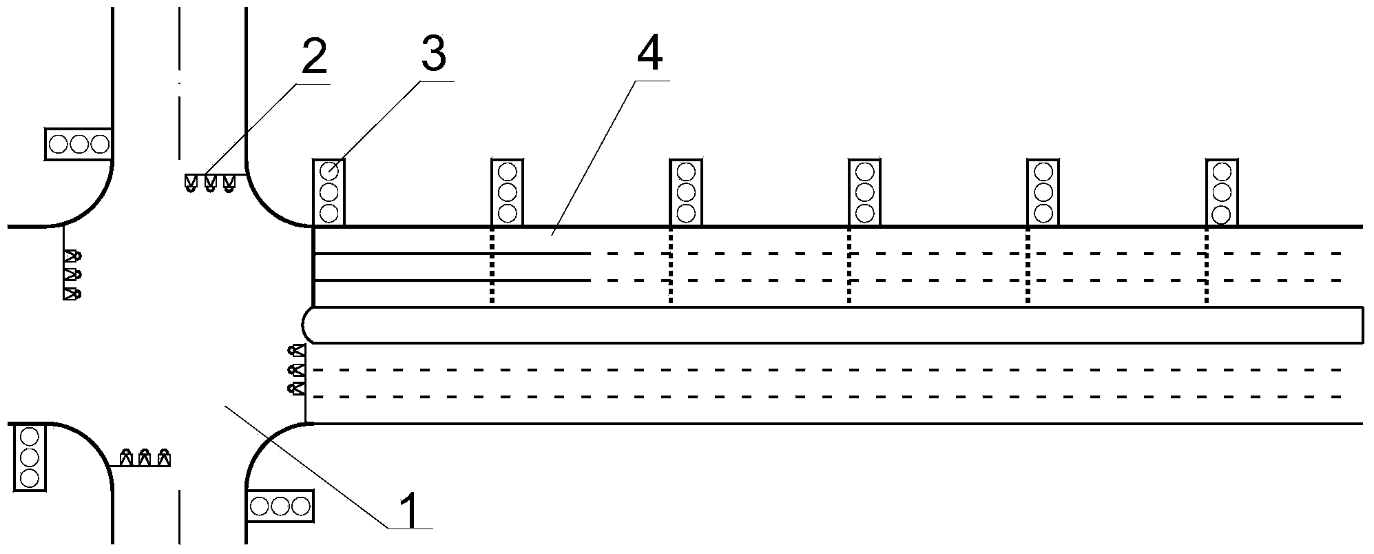 Road intersection multiple virtual signal linear linkage control system and control method thereof