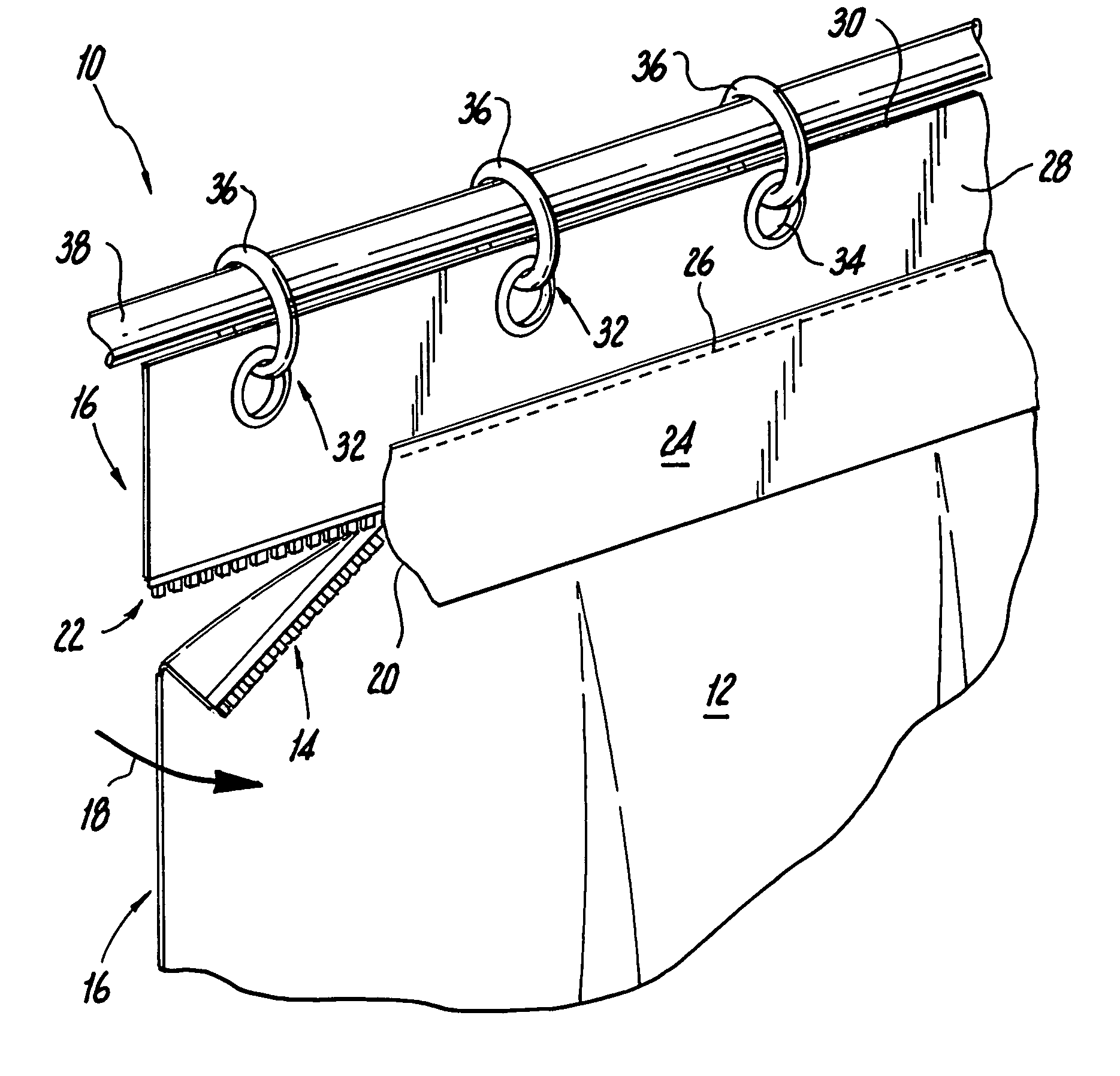 Two-component shower curtain