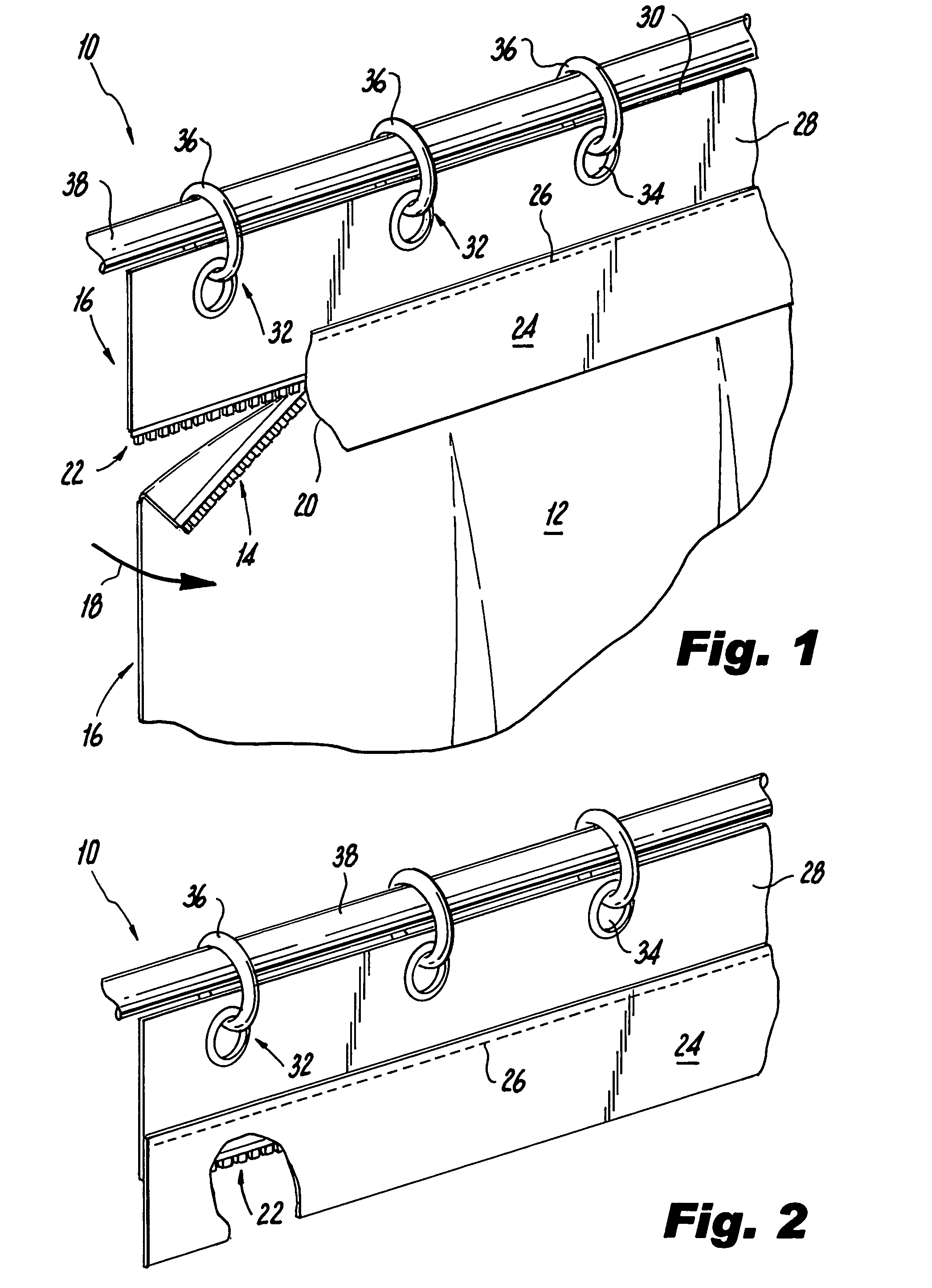 Two-component shower curtain