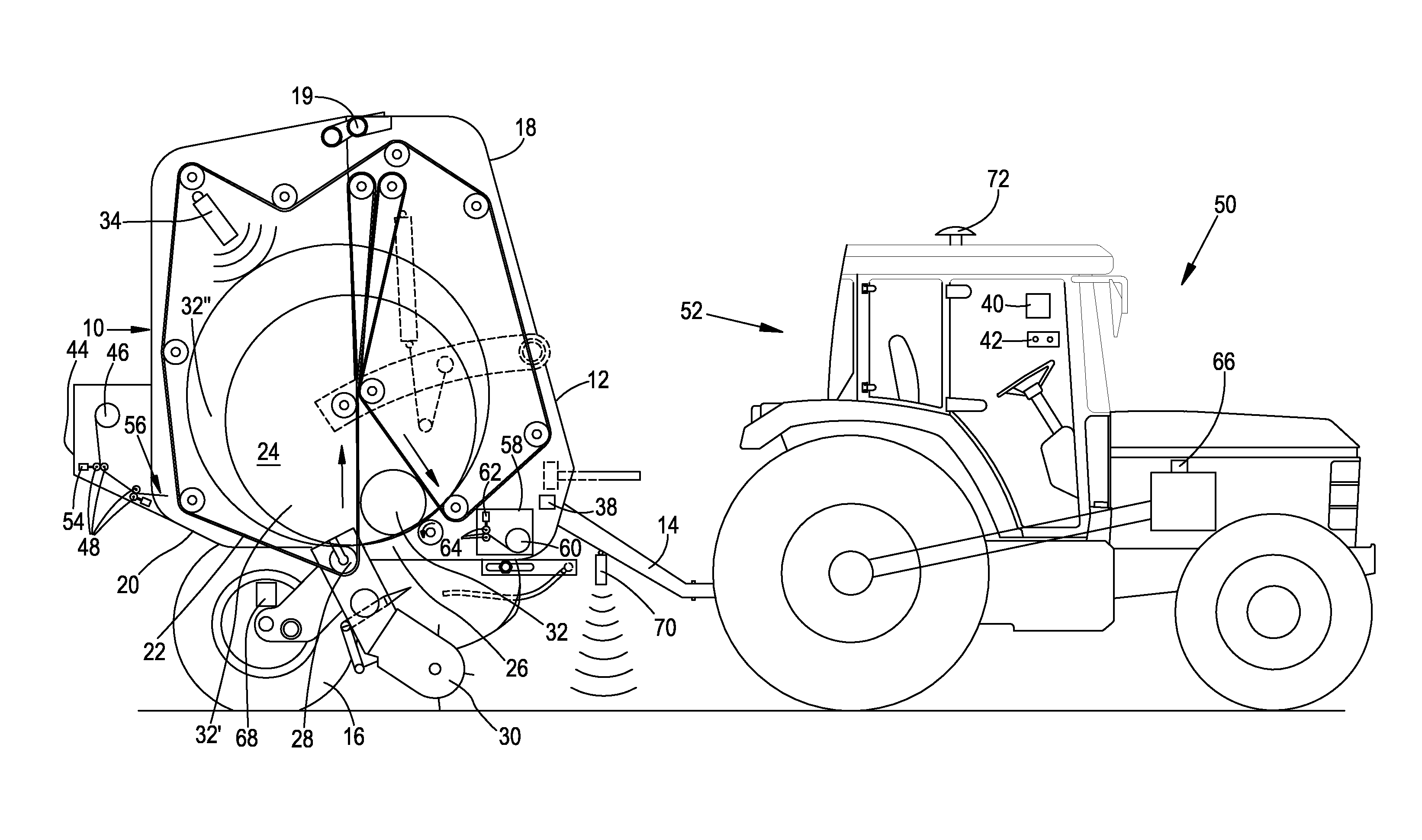 Arrangement and Process For The Wrapping Of A Bale