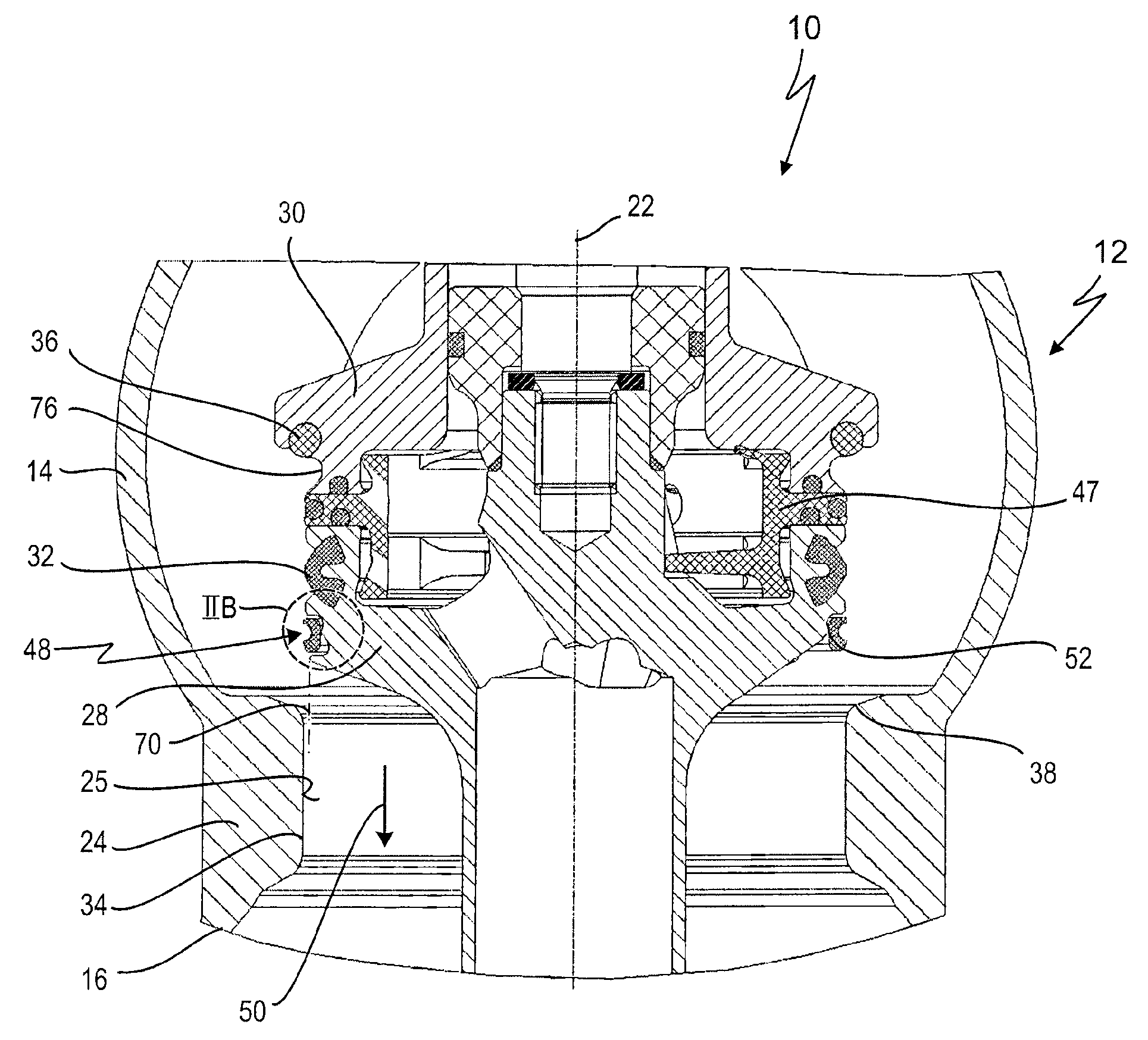 Valve for product-guiding processing plant