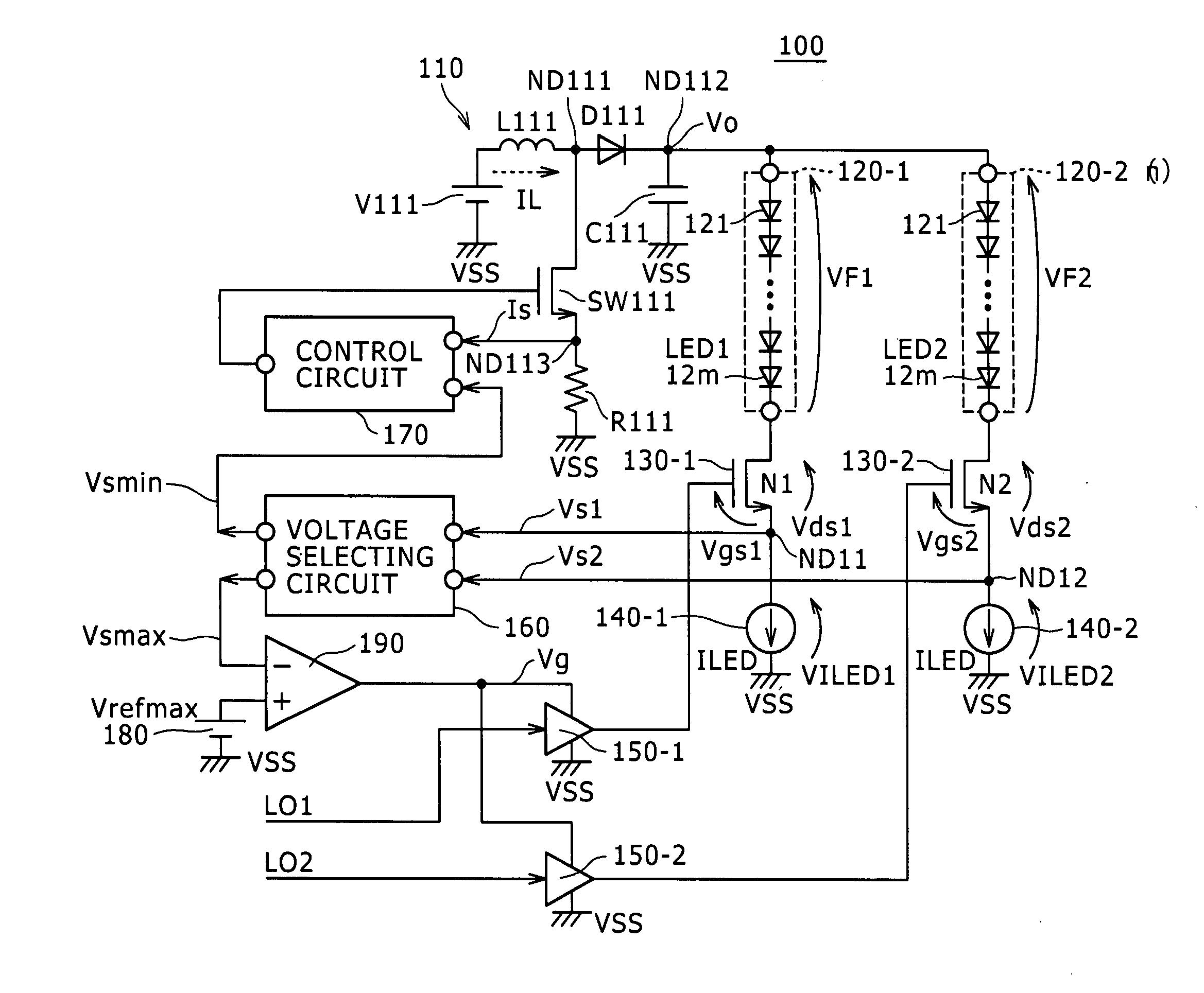 Light-emitting element driving device and display device