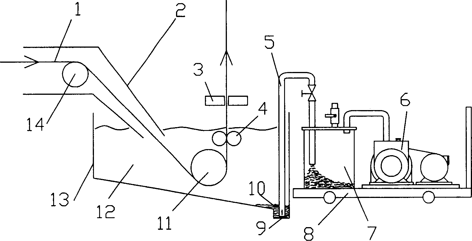 Zinc bath bottom slag cleaning device