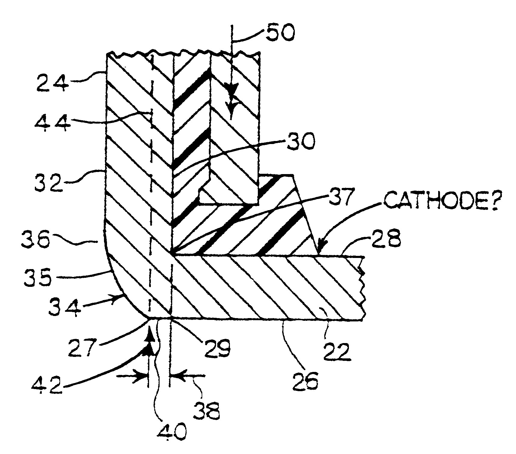 Metal-air cathode can having reduced corner and electrochemical cells made therewith