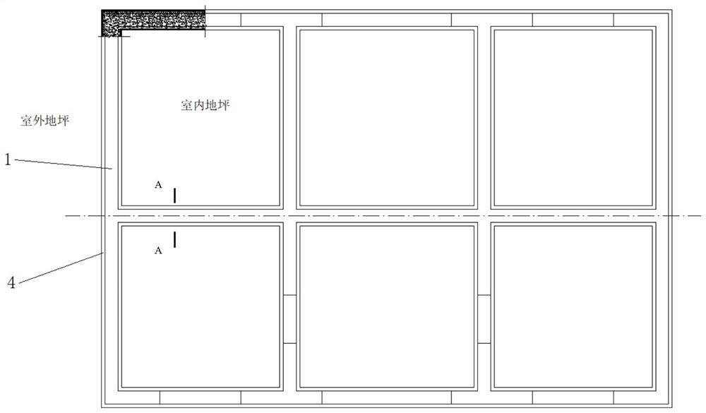 Rural simple linear masonry shock insulation structure and treatment method thereof