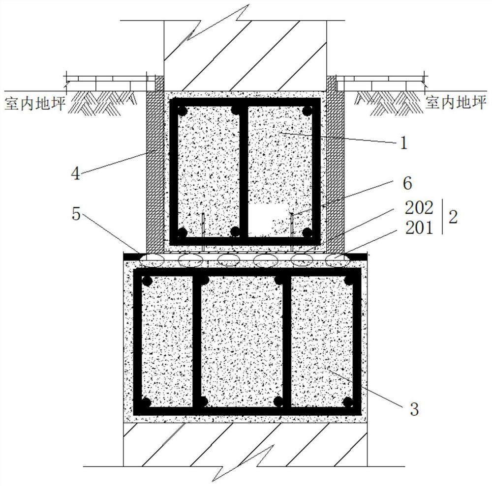 Rural simple linear masonry shock insulation structure and treatment method thereof