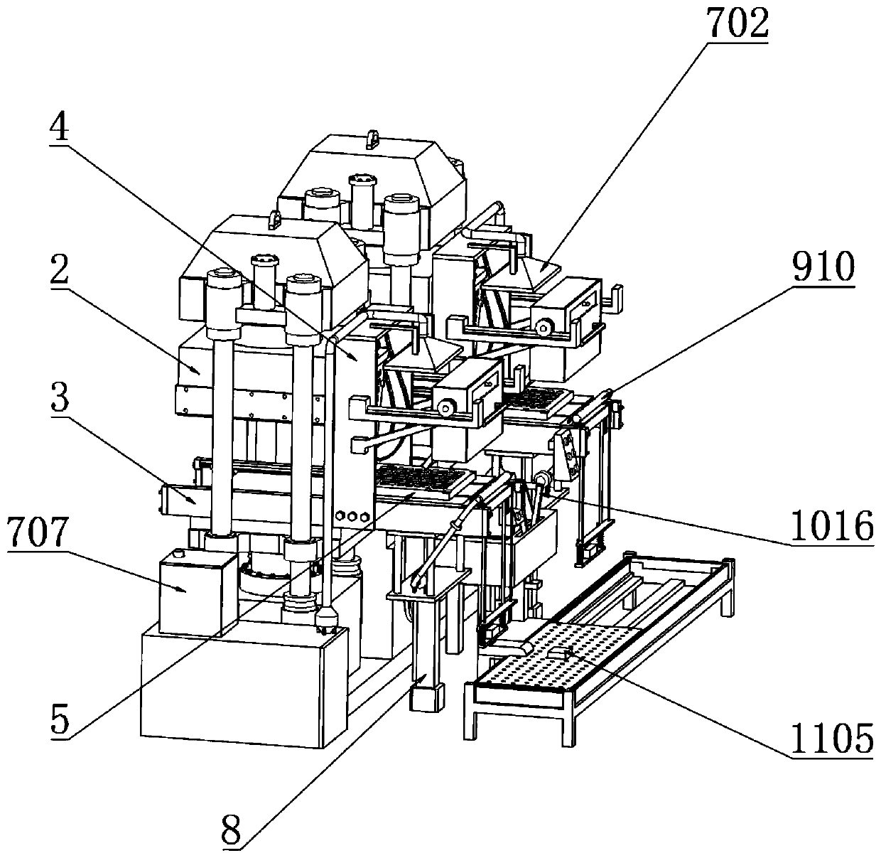 Double-station high-efficiency automatic rubber forming machine