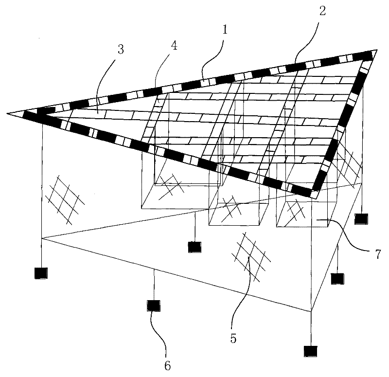 Flow-dividing flow-reducing device applied to facility fishery