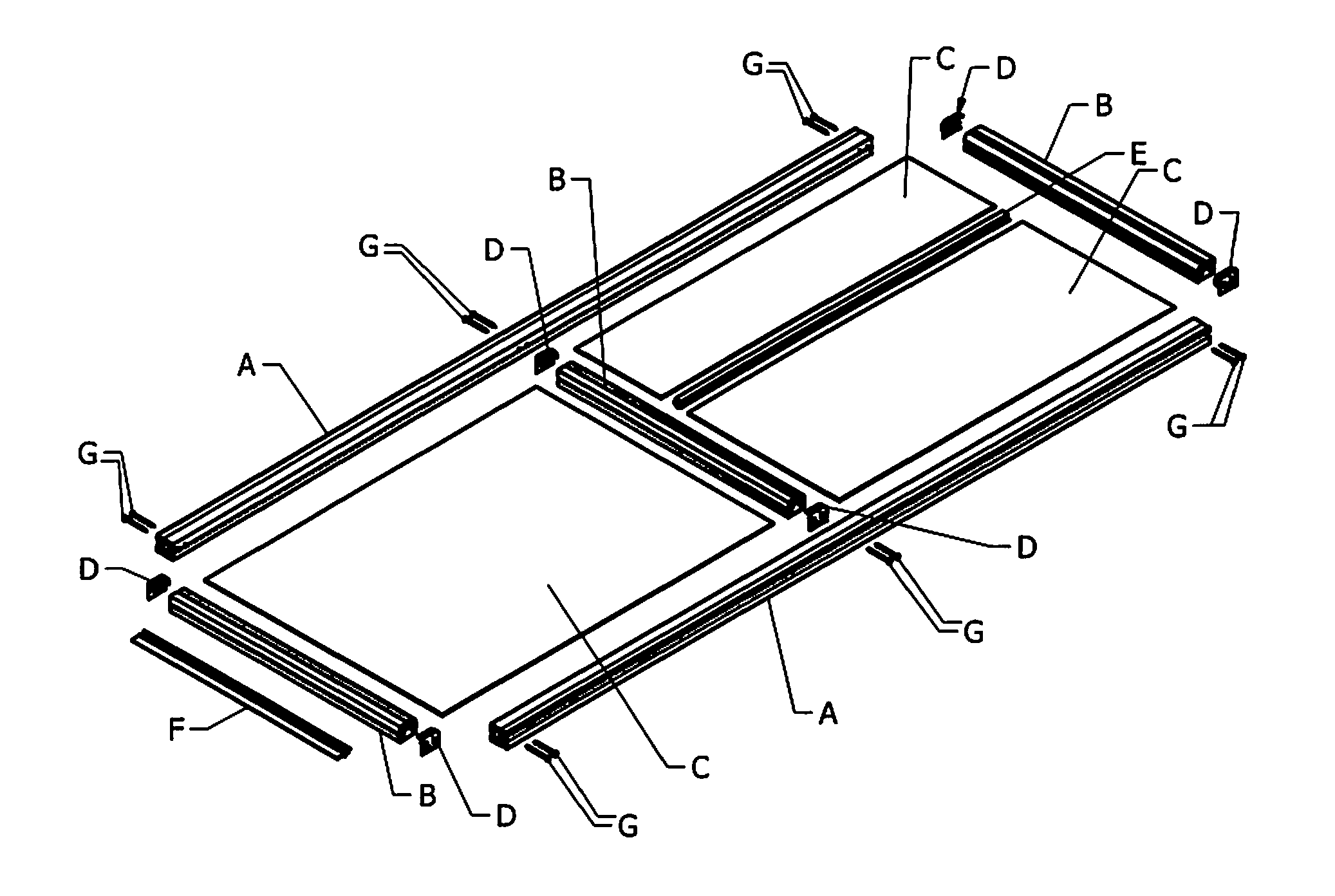 Mountable, Demountable and Adjustable by the User Screen Comprising a Frame Assembly Having Connectors and Rigid or Semi-Rigid Panels Within the Framework