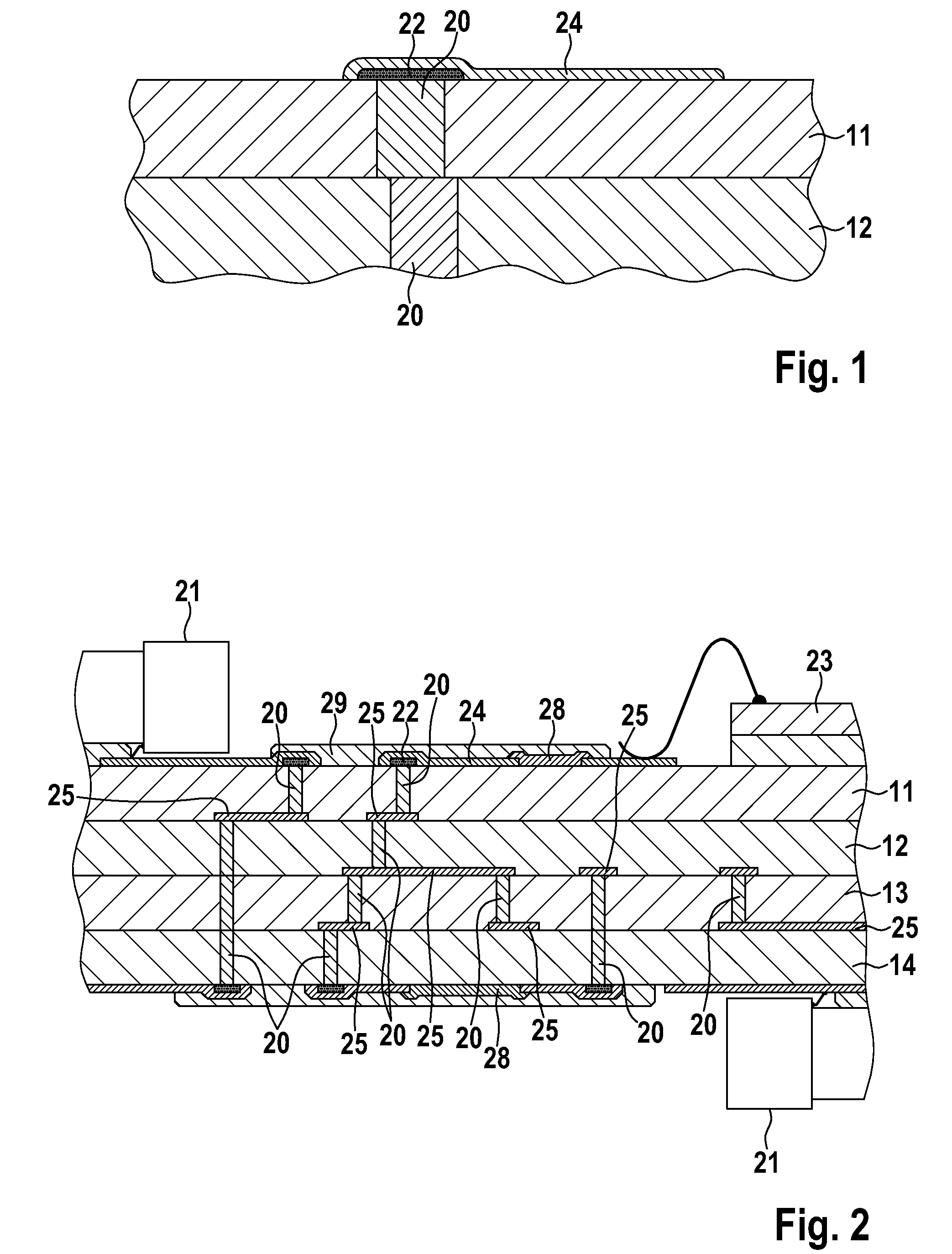 Ltcc substrate structure and method for the production thereof