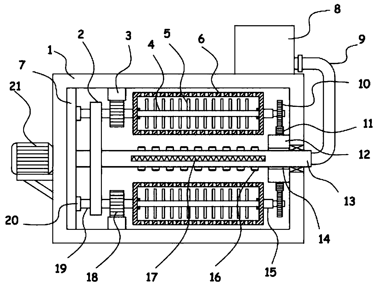 Optical coating material guiding and drying device