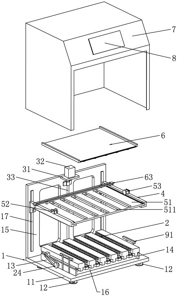 Novel vacuum blood collection tube cover opening and closing all-in-one machine