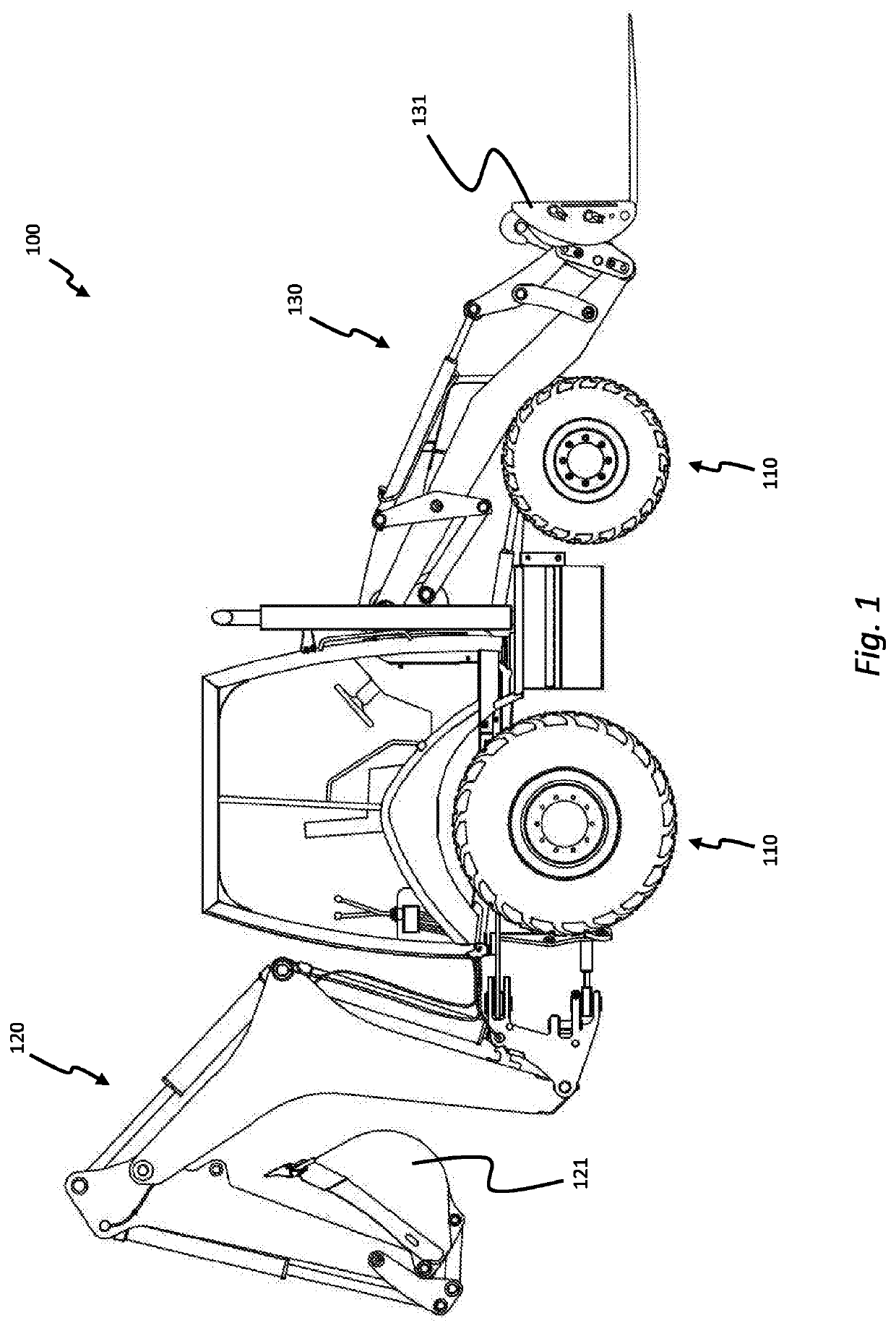 Method of reducing fuel consumption in loaders, excavators, backhoe loaders and the like