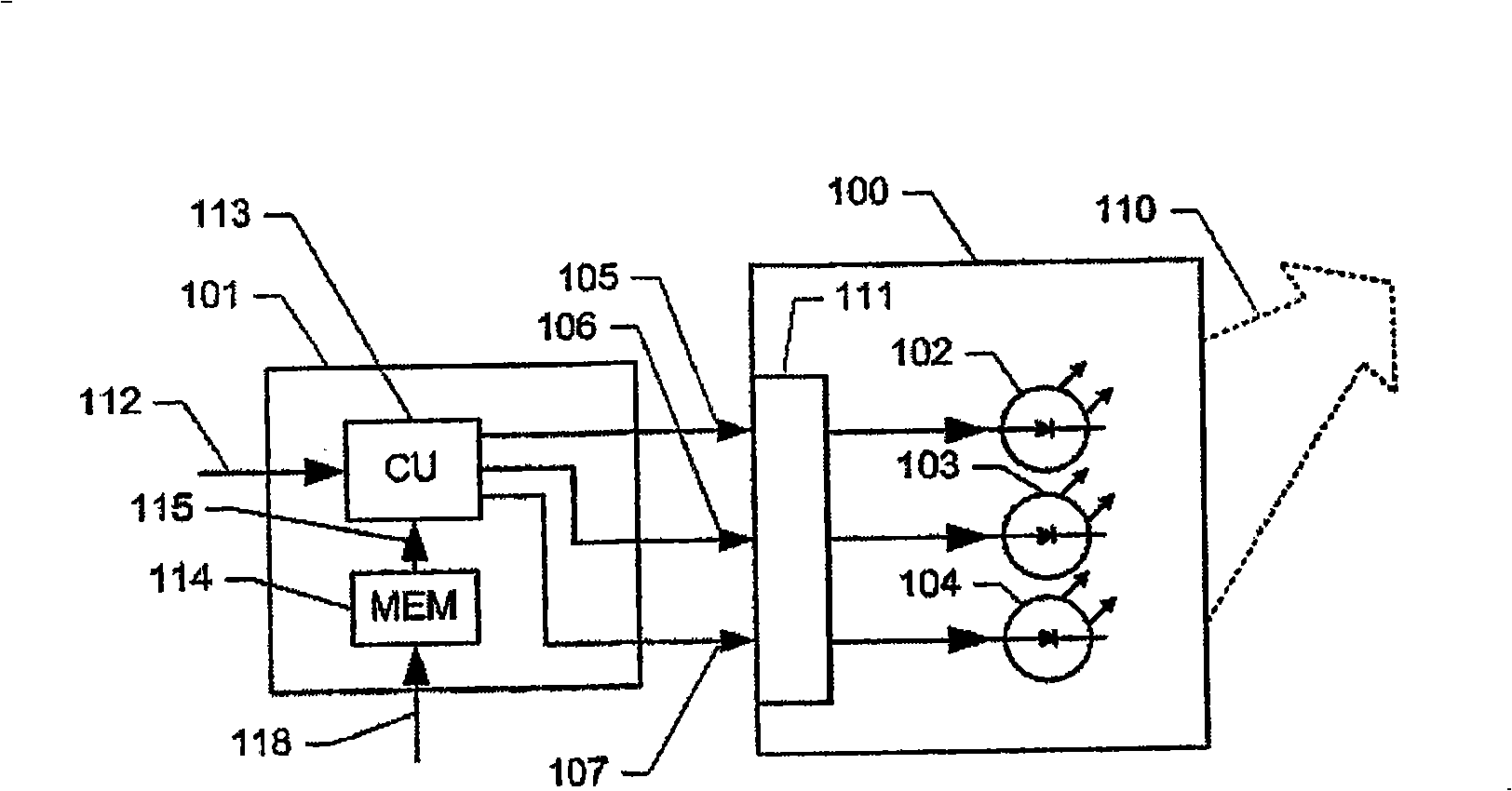 Method and apparatus for controlling a variable-colour light source