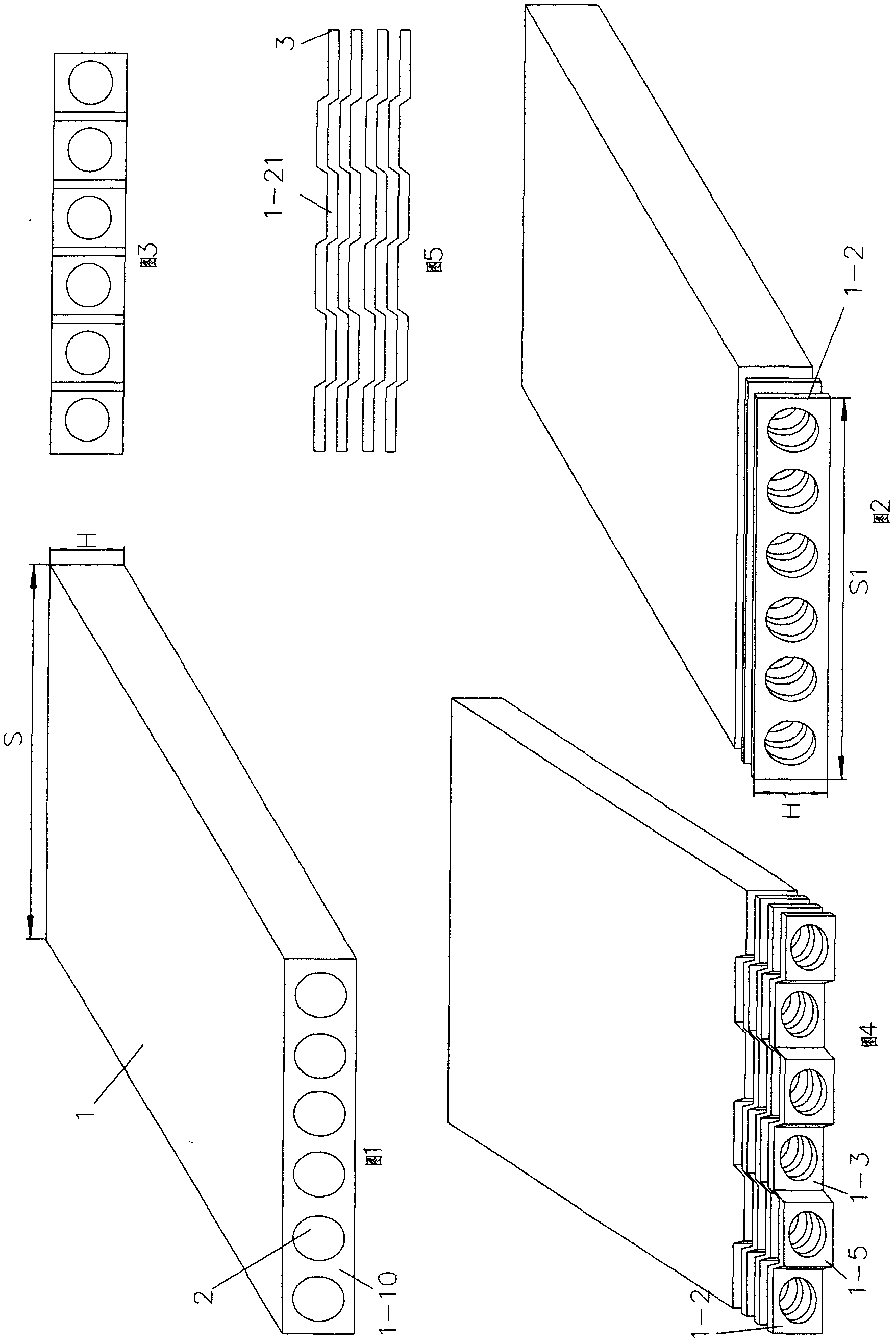 Internal and external molded wood-bamboo hollow plate and manufacturing method thereof