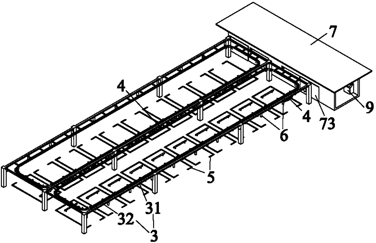 Overhead rail frame type mobile intelligent charging system