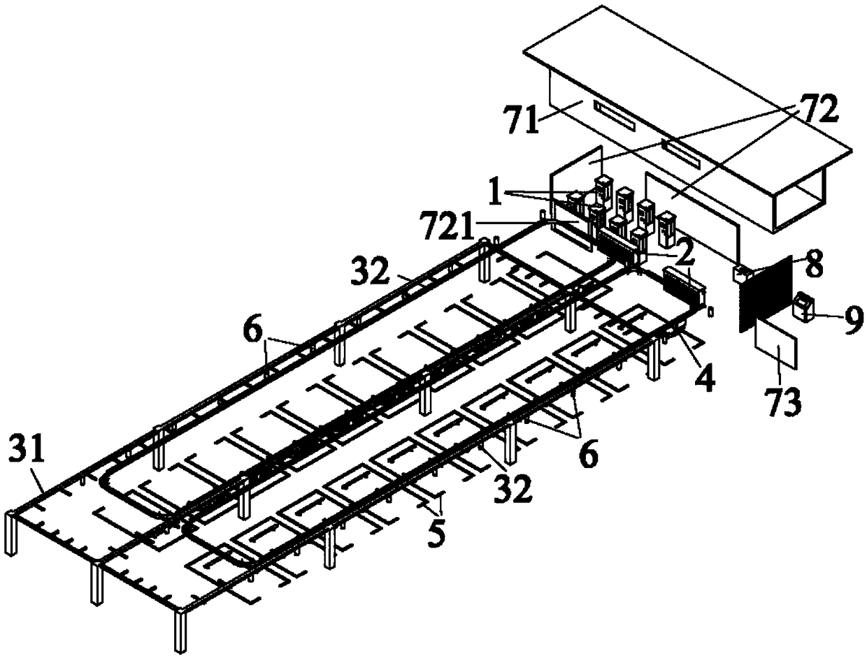 Overhead rail frame type mobile intelligent charging system