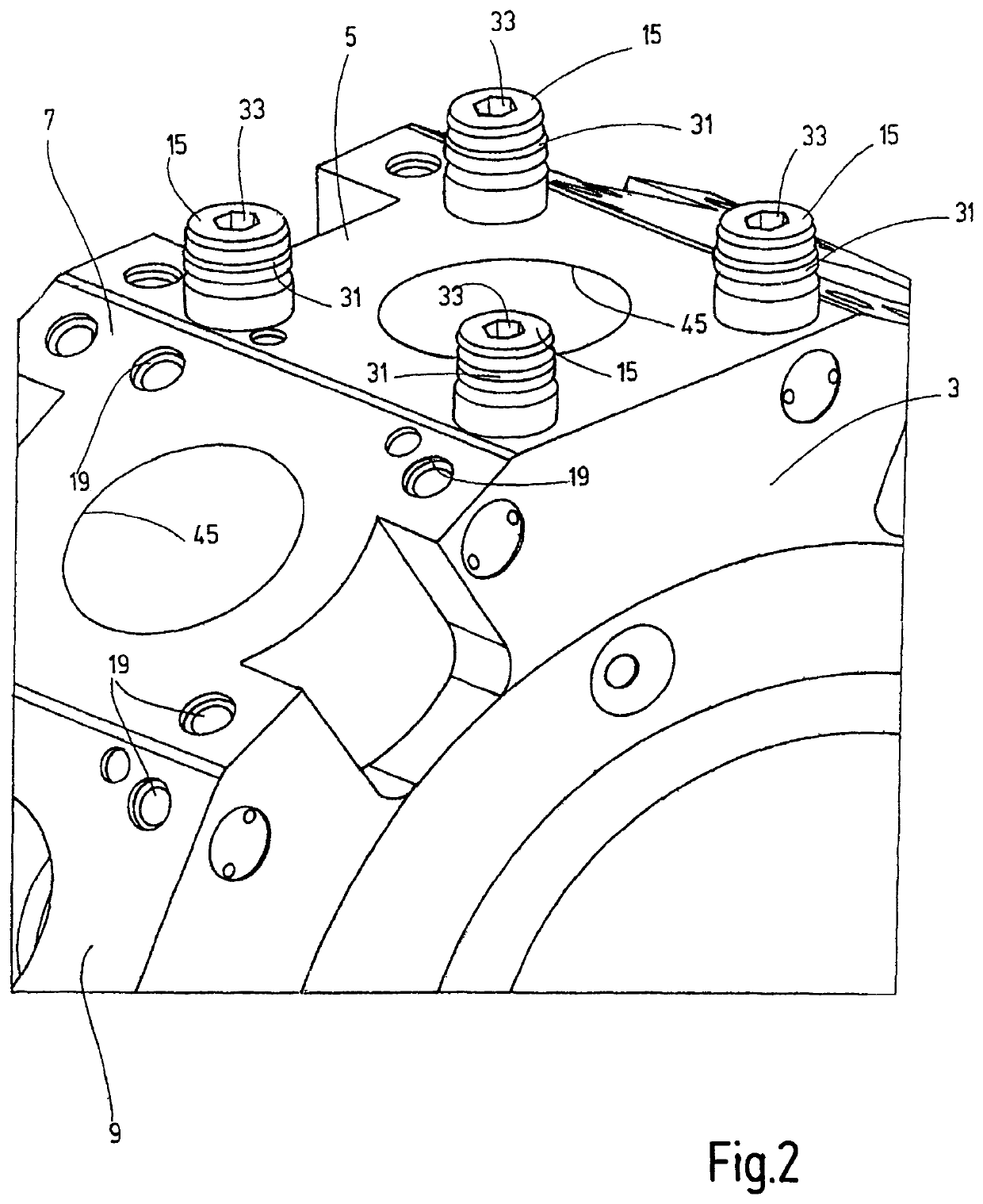 Device for detachably securing modules