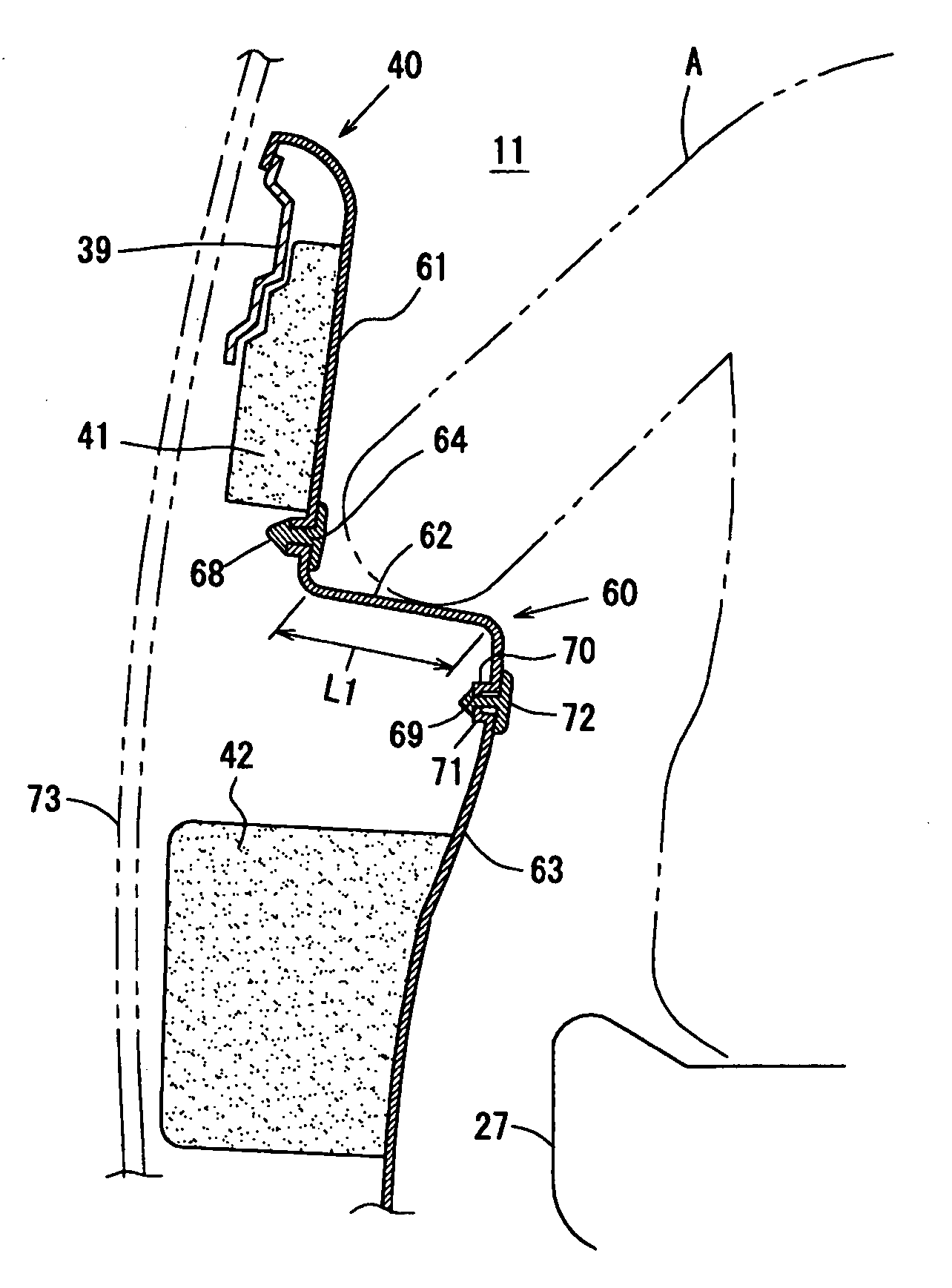 Armrest structure for vehicle