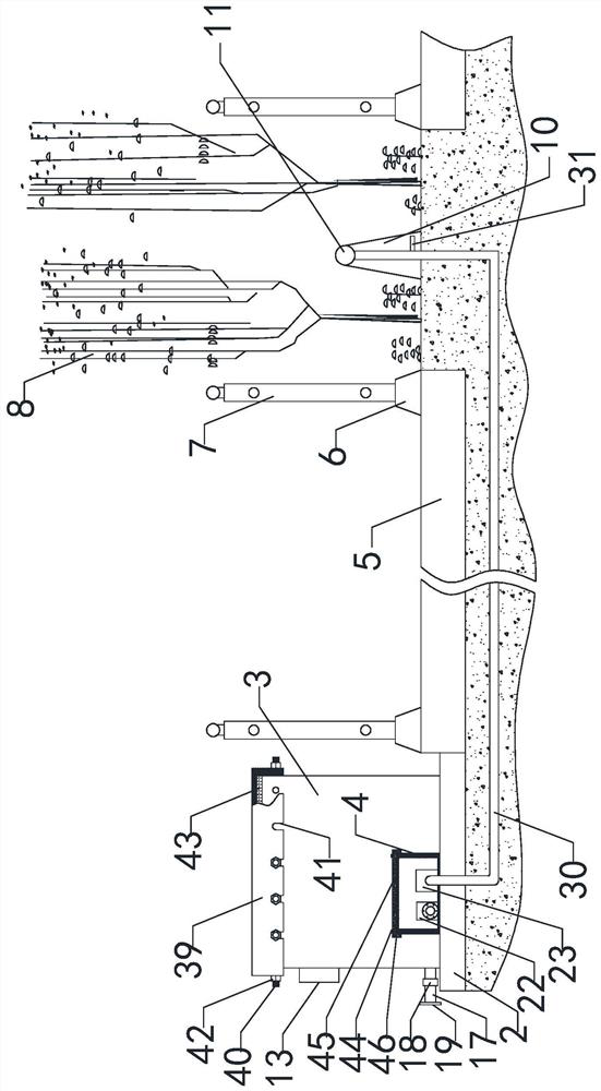 Water-saving irrigation device for highway greening isolation belt