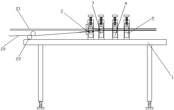 An optical cable steel strip longitudinal wrapping device