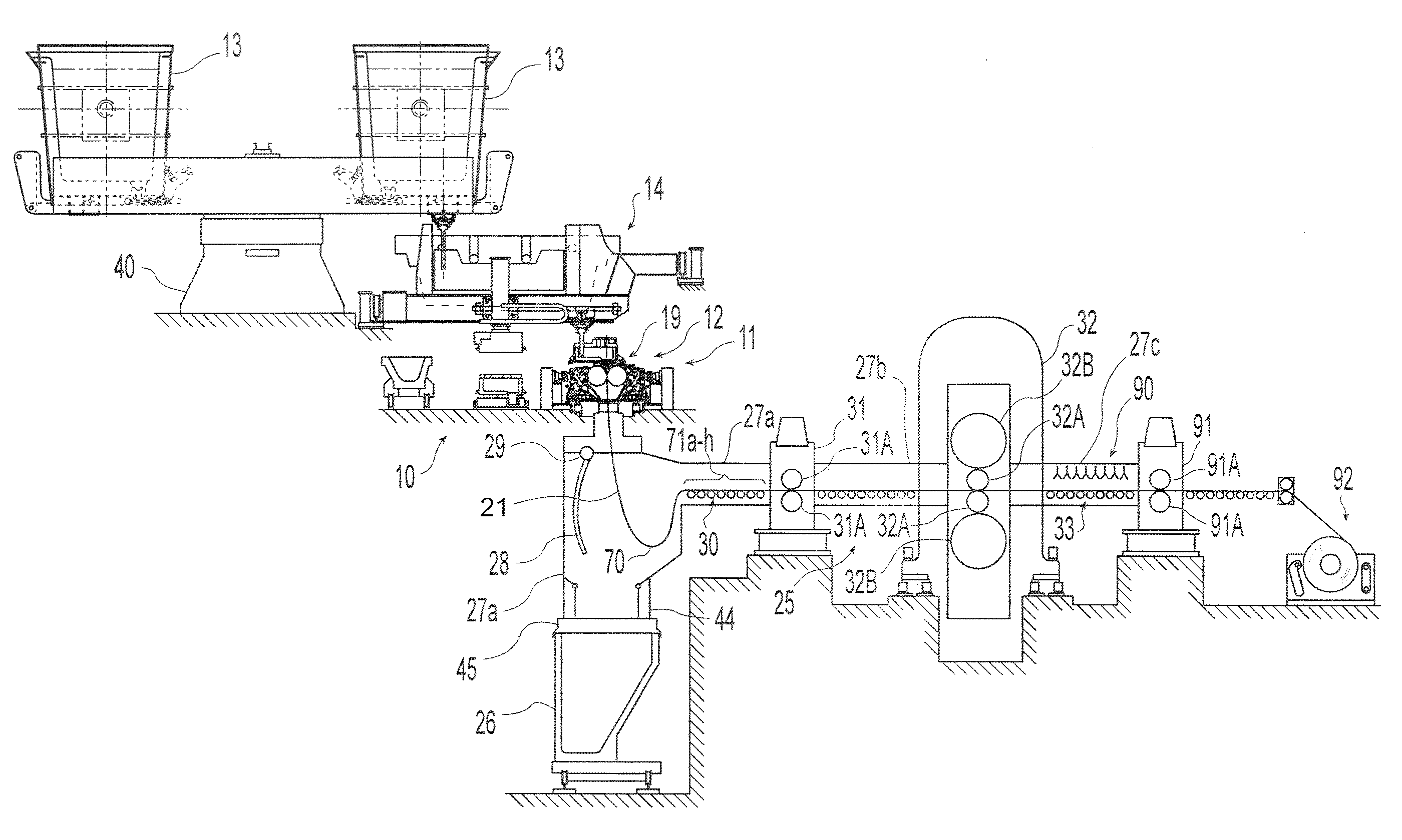 Apparatus for continuous strip casting