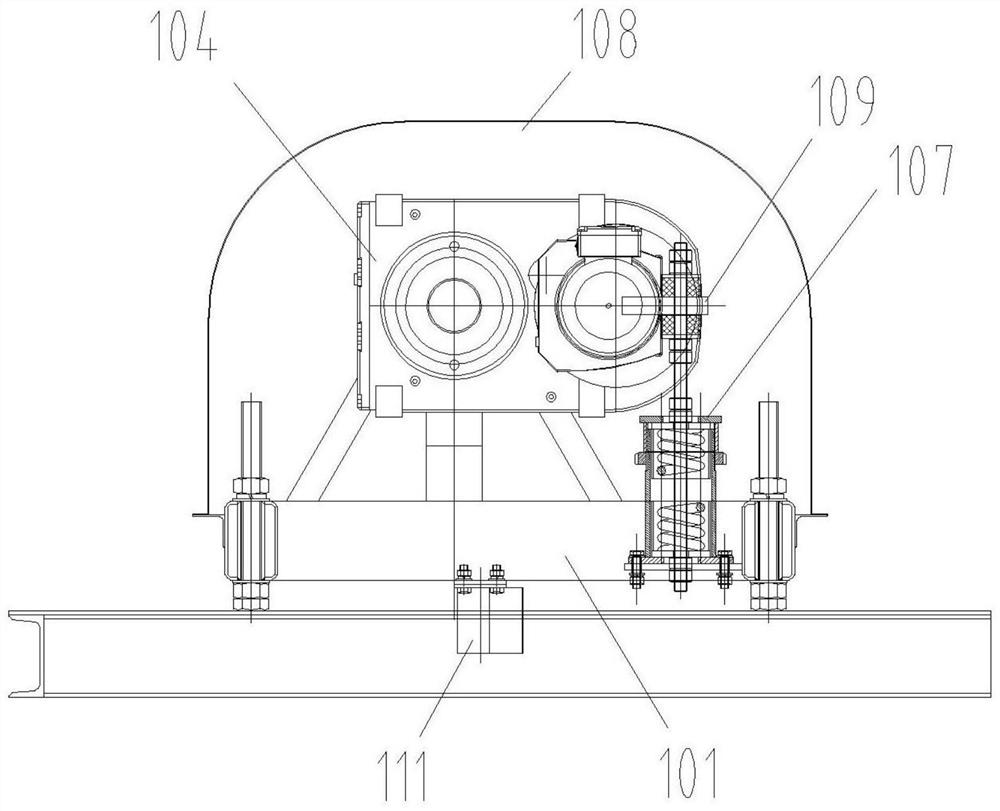 Turning plate type monorail mud scraper