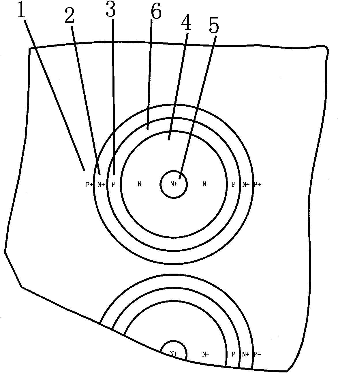 Point contact Laterally Diffused Metal Oxide Semiconductor (LDMOS) structure transistor unit