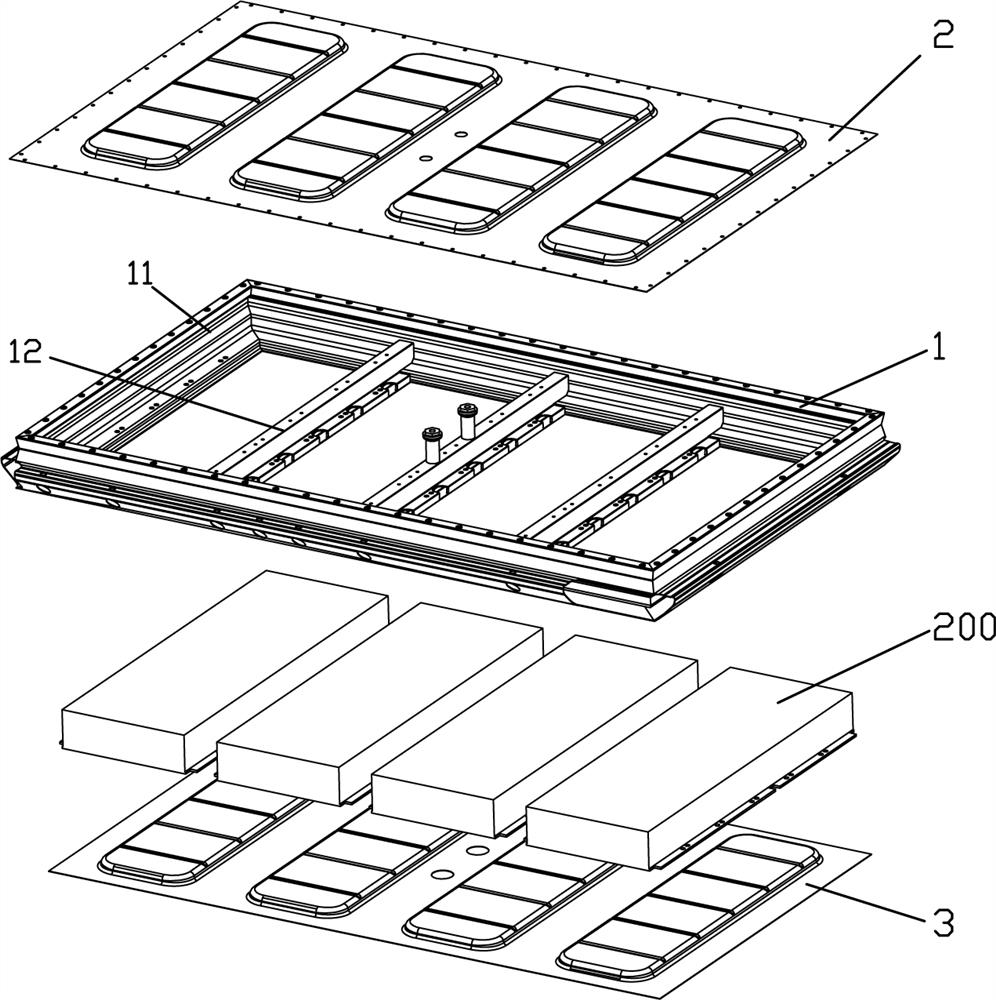 Steel battery pack shell of new energy automobile