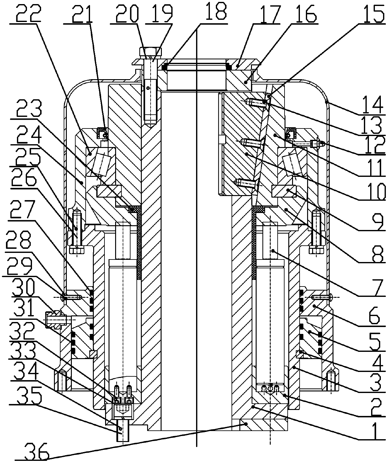 Nitrogen spring type hydraulic chuck