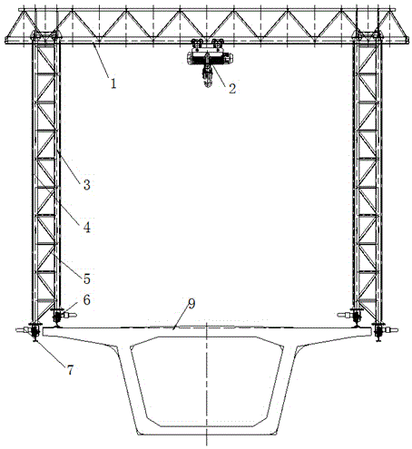 Orbital transfer portal crane matched with movable formwork