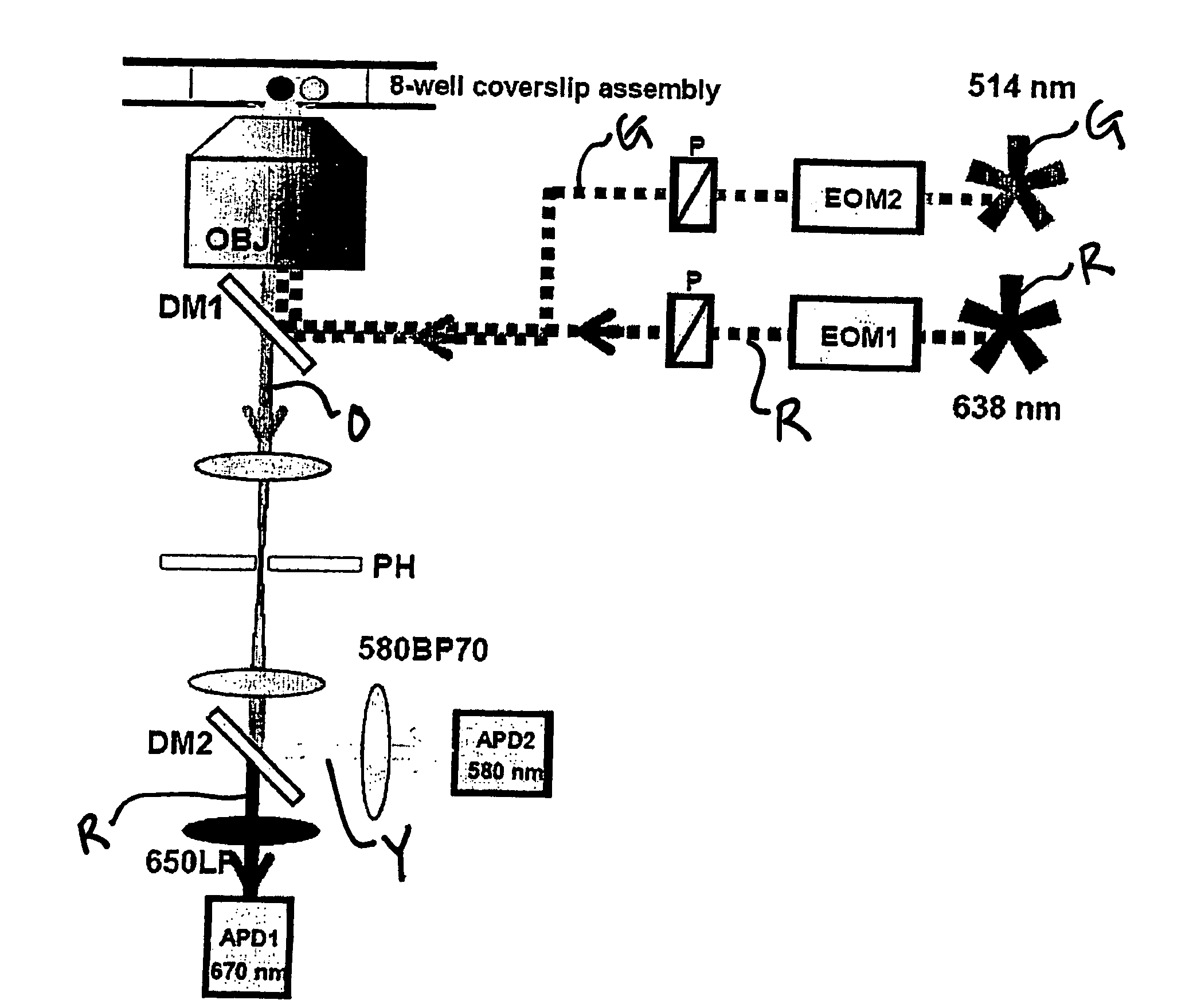 Modulated excitation fluorescense analysis