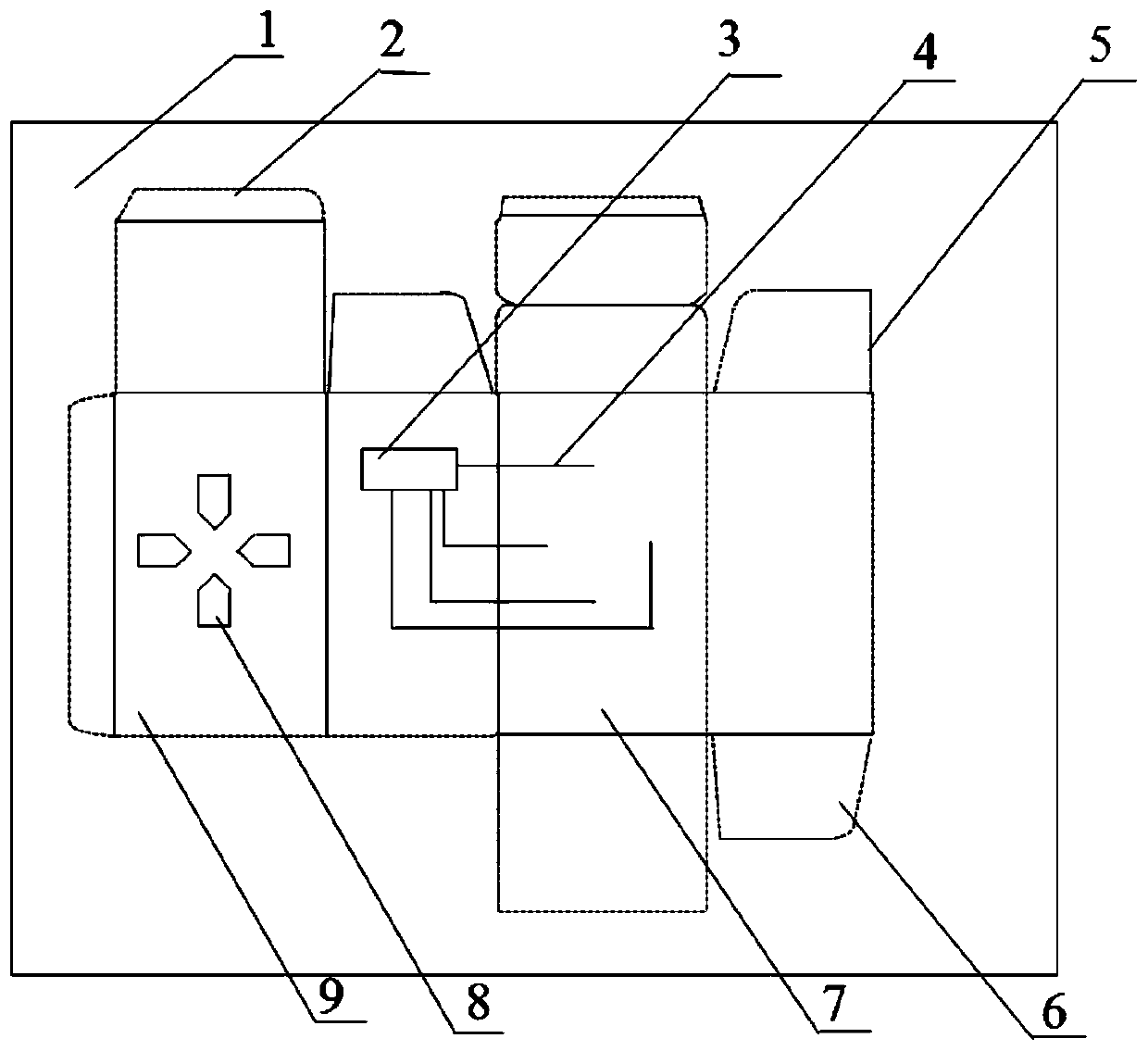 A packaging with modified remote control based on printed circuit