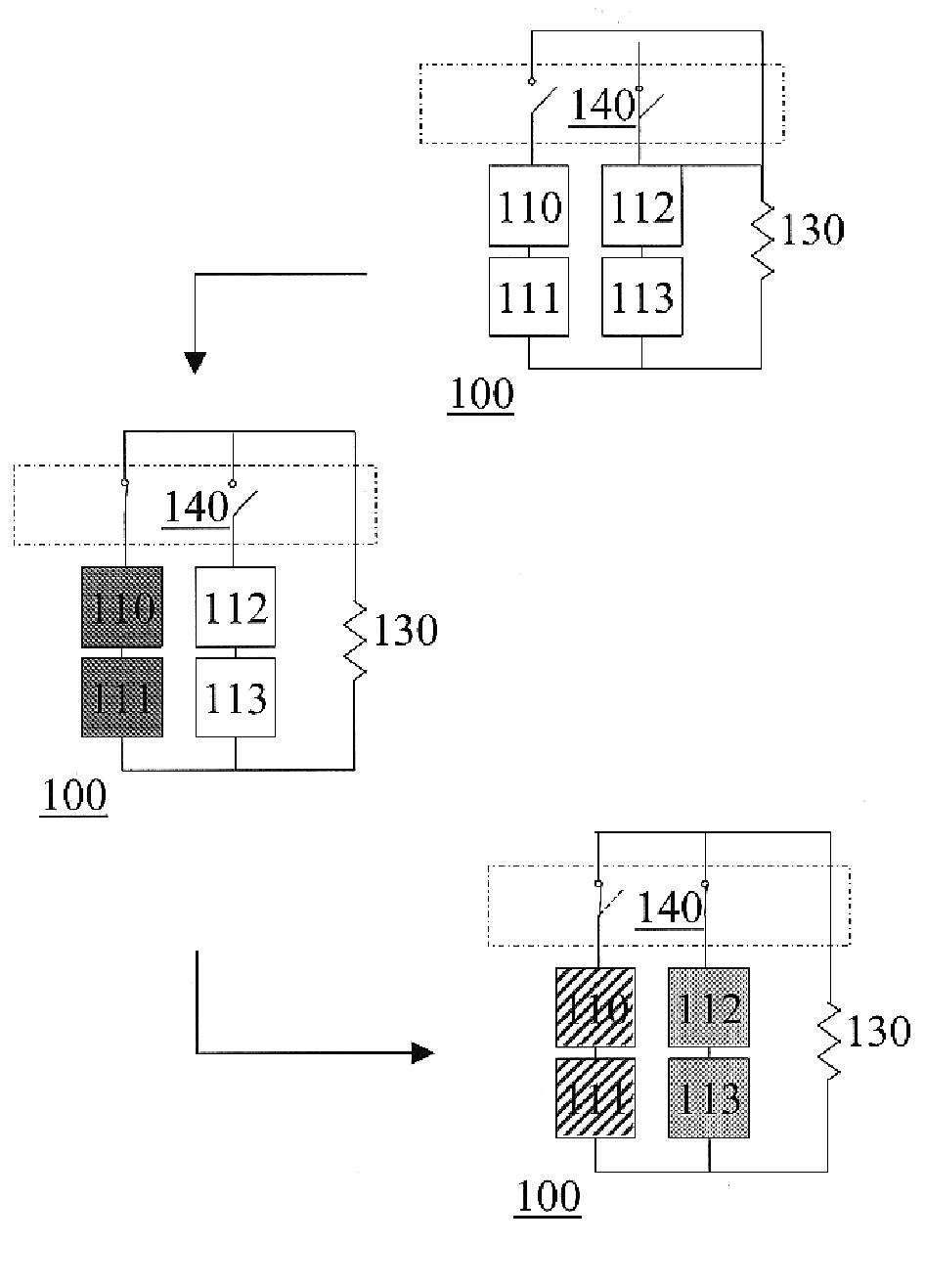 Selectively activated electrochemical cell system