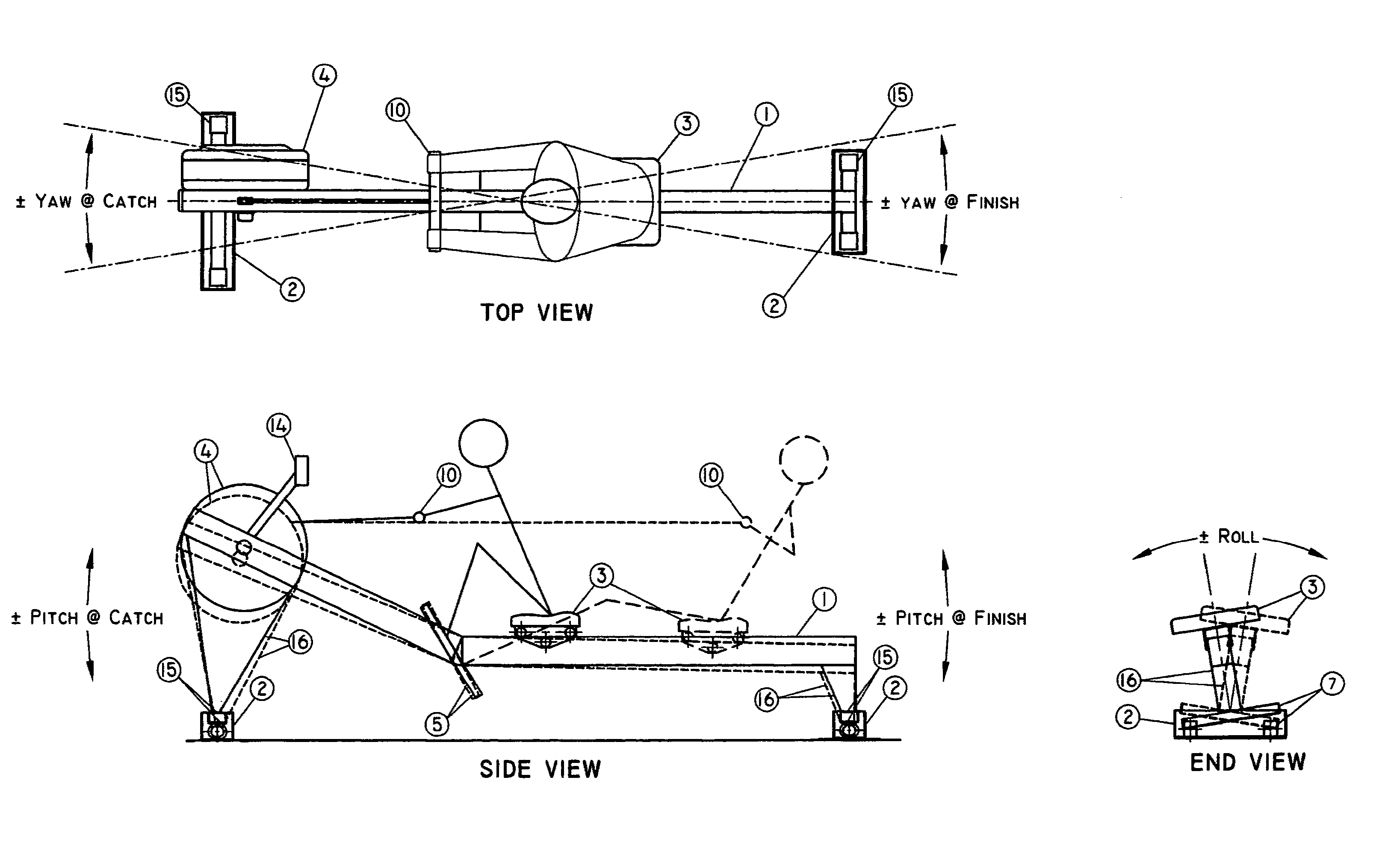 Energy absorbing suspension equipment (EASE) for rowing machines