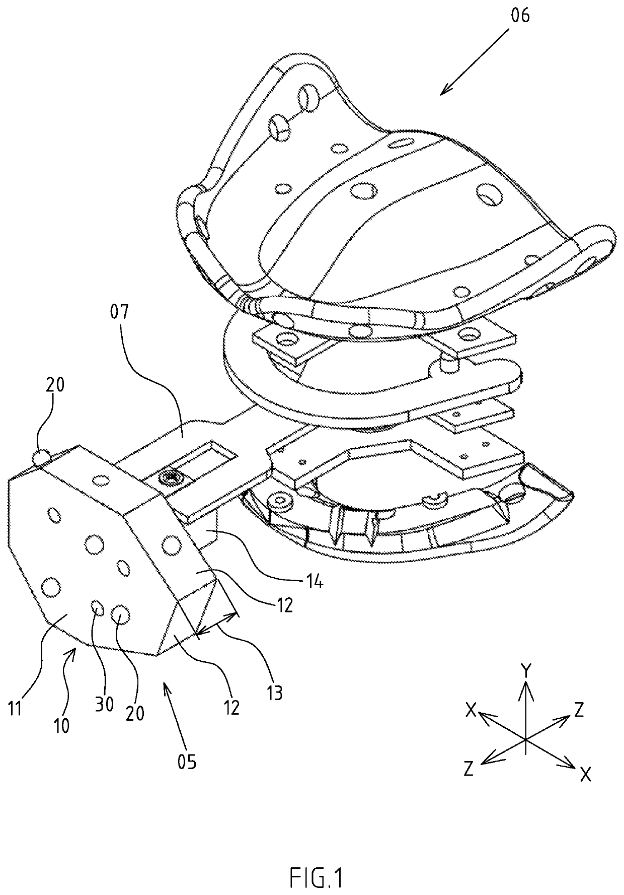 Face scanning and positioning structure used for full denture