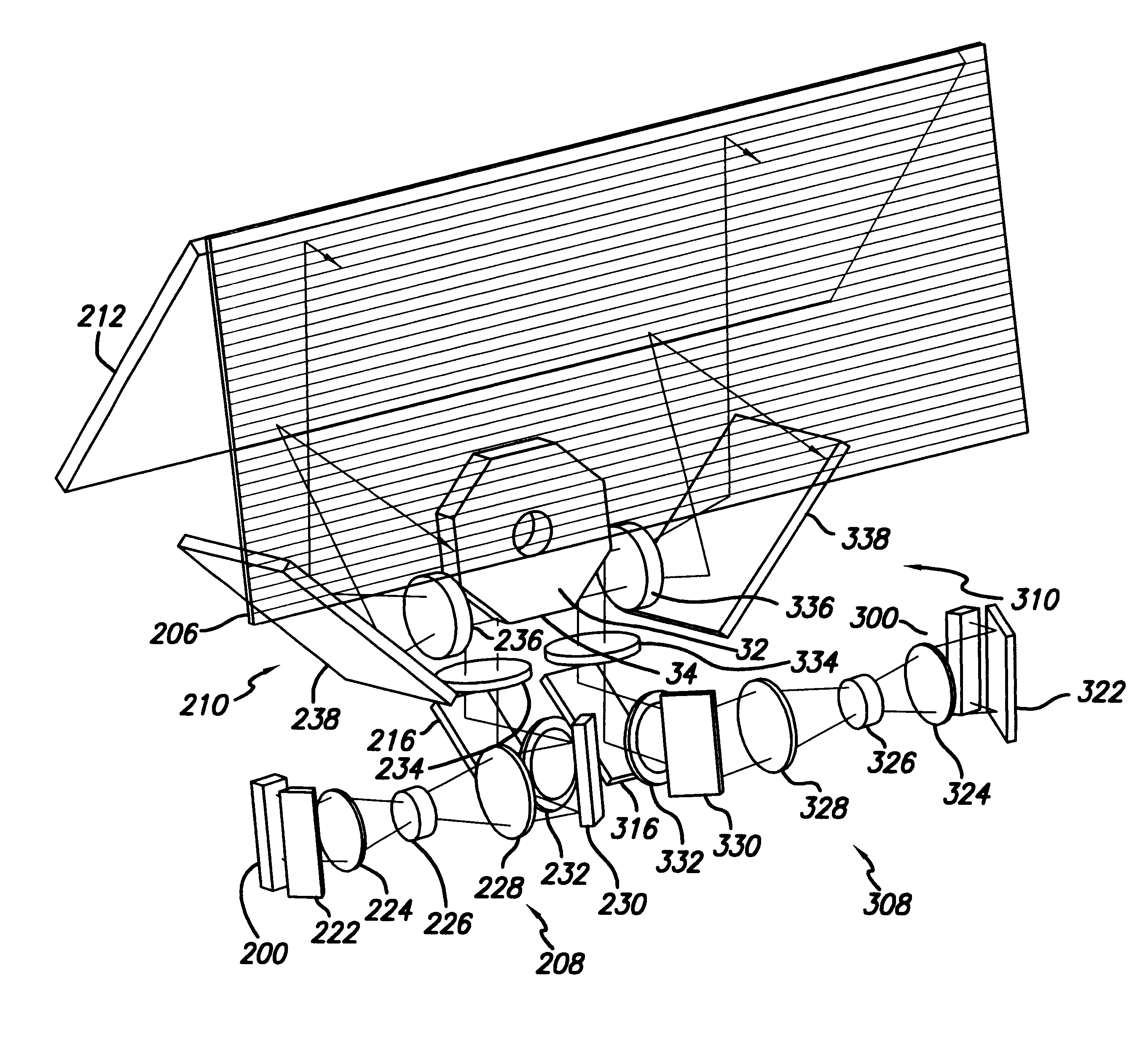 Light beam display with interlaced light beam scanning