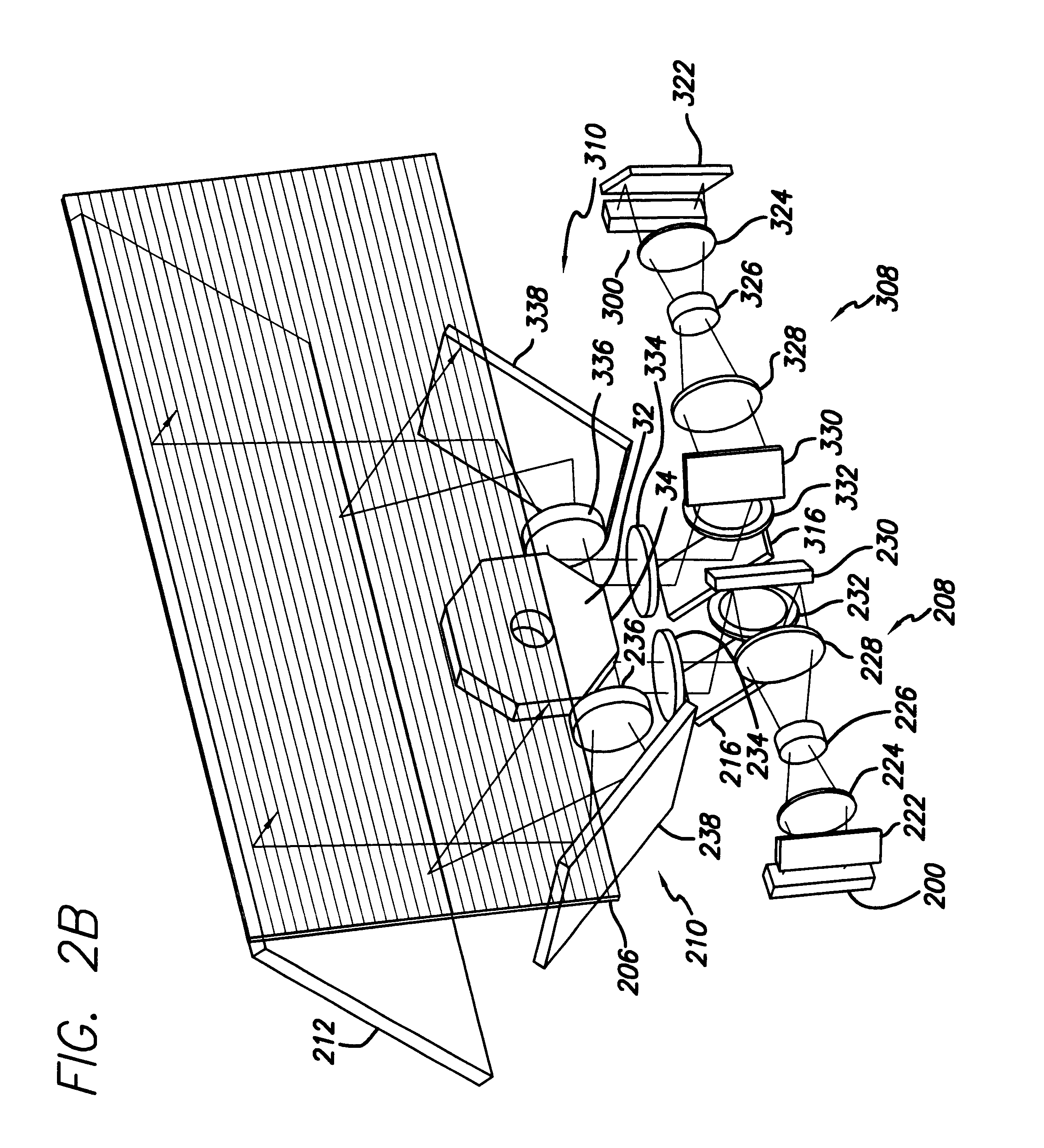 Light beam display with interlaced light beam scanning