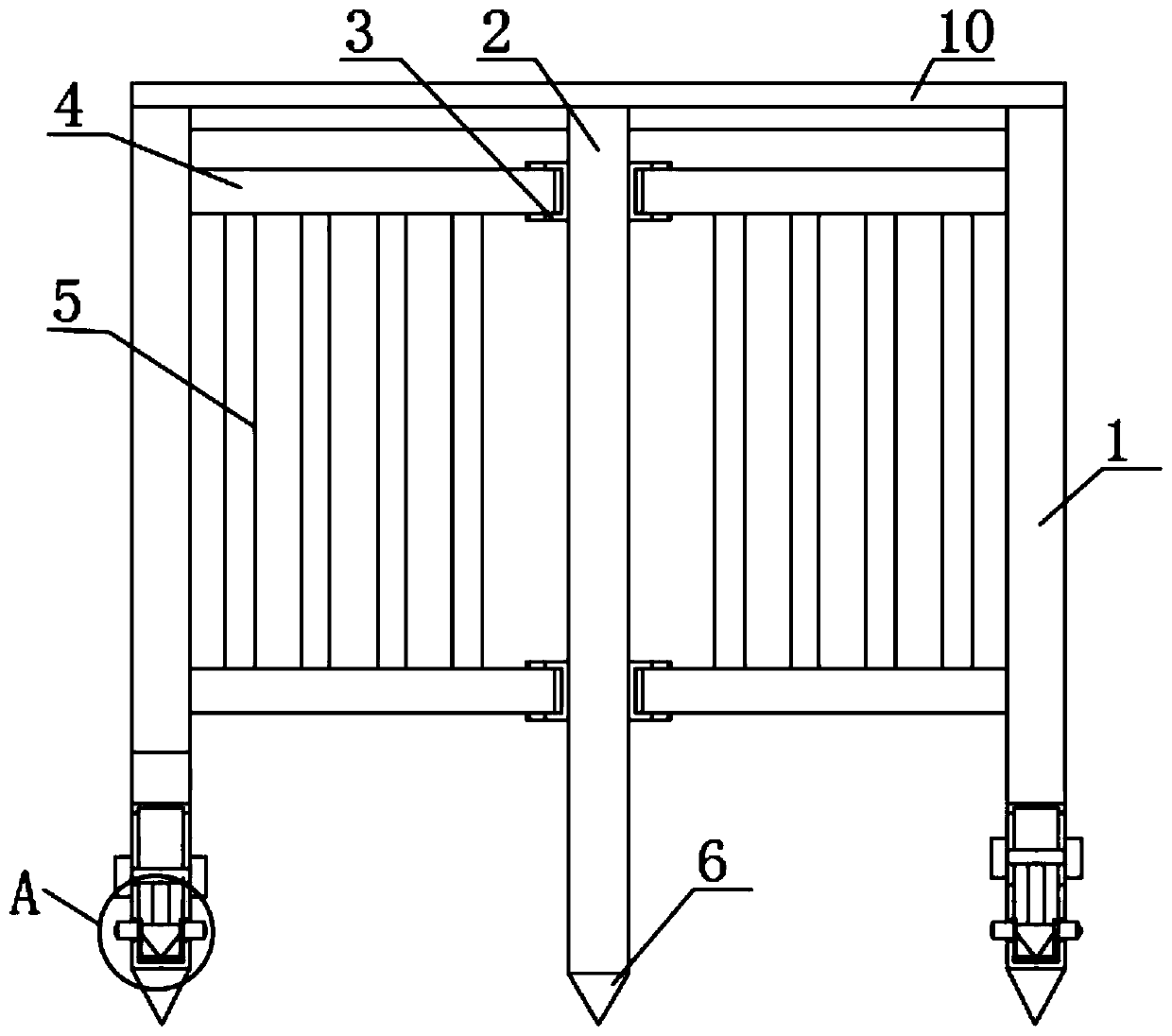 Novel foundation pit safety protection device based on municipal road engineering