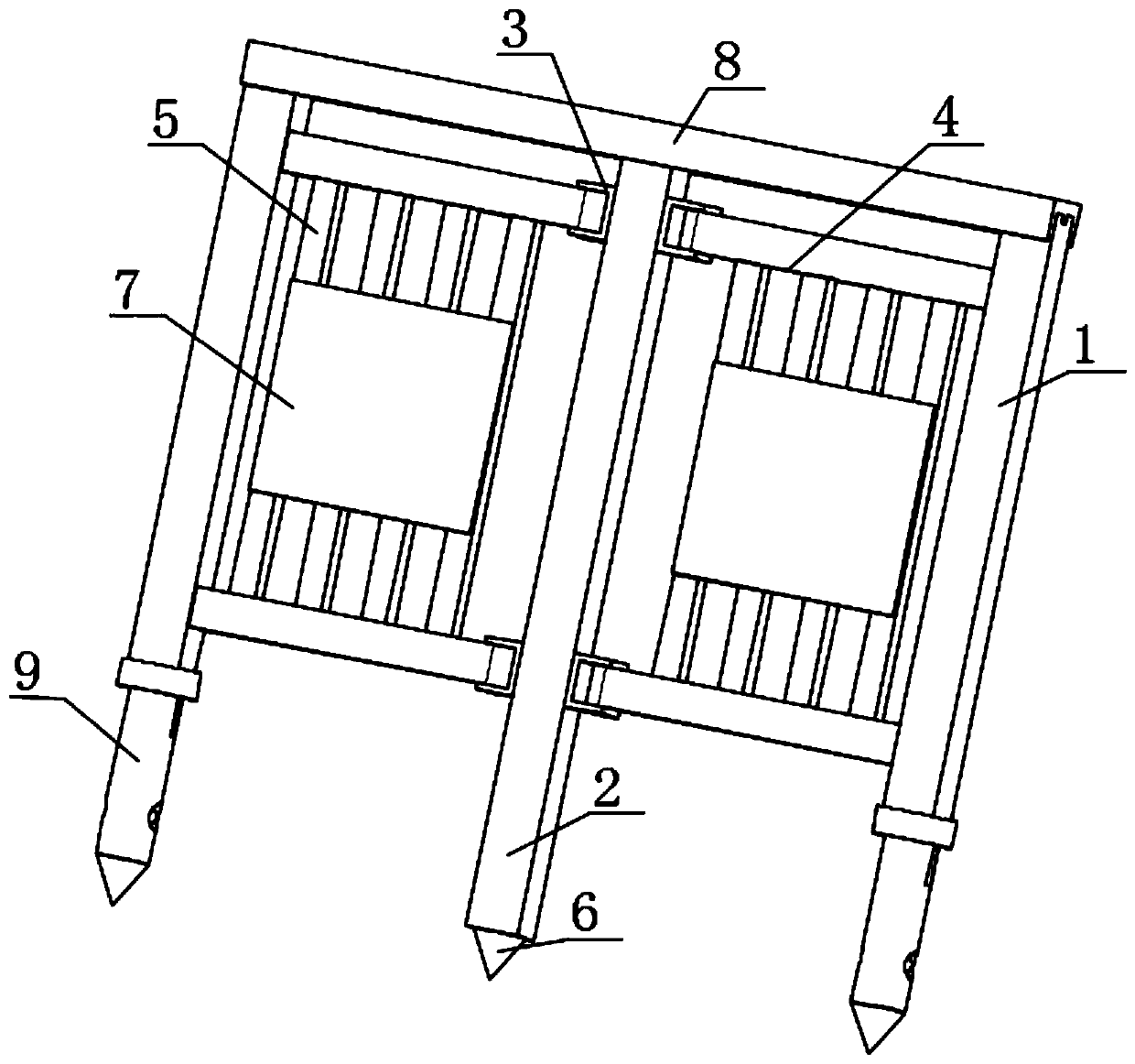 Novel foundation pit safety protection device based on municipal road engineering