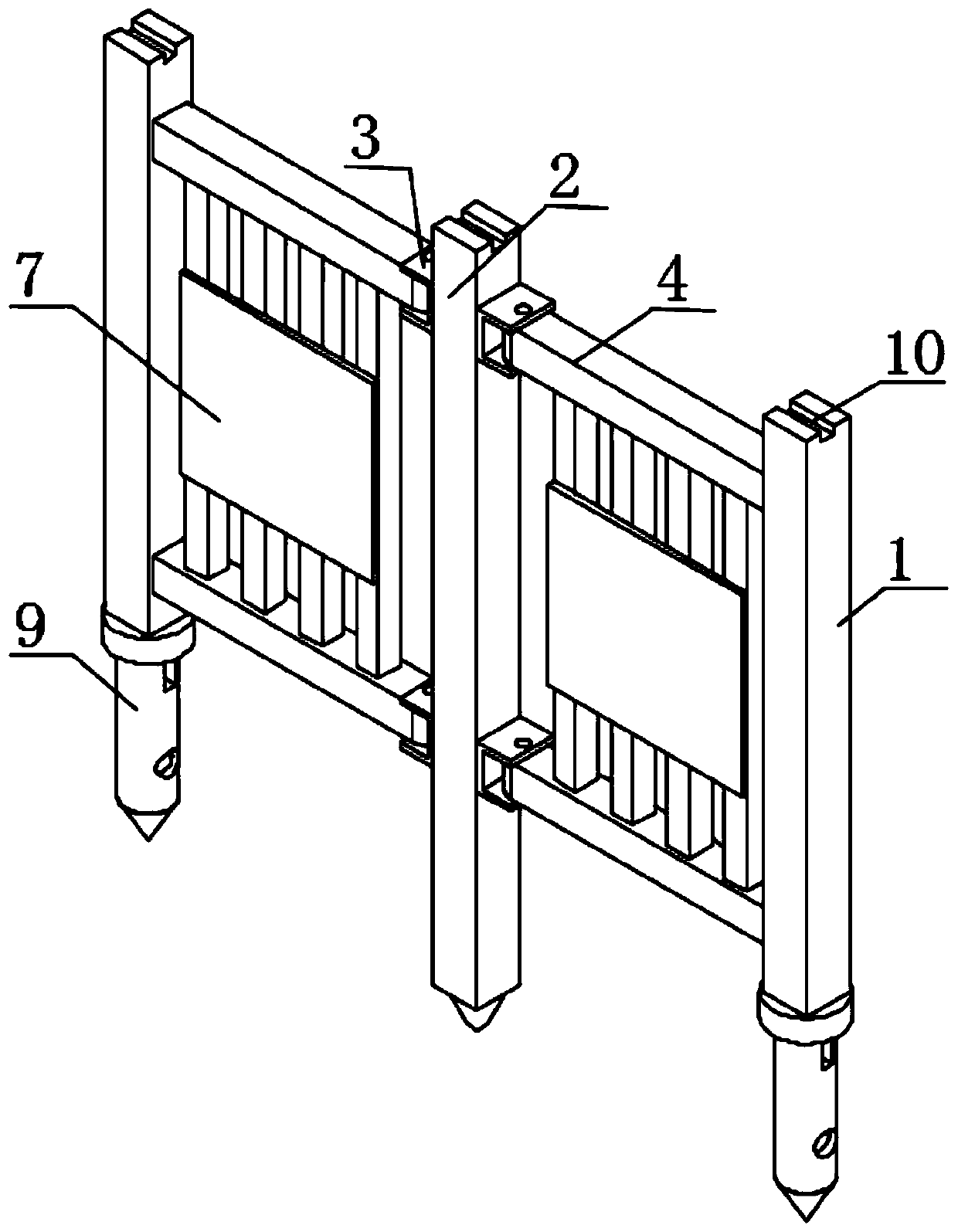 Novel foundation pit safety protection device based on municipal road engineering