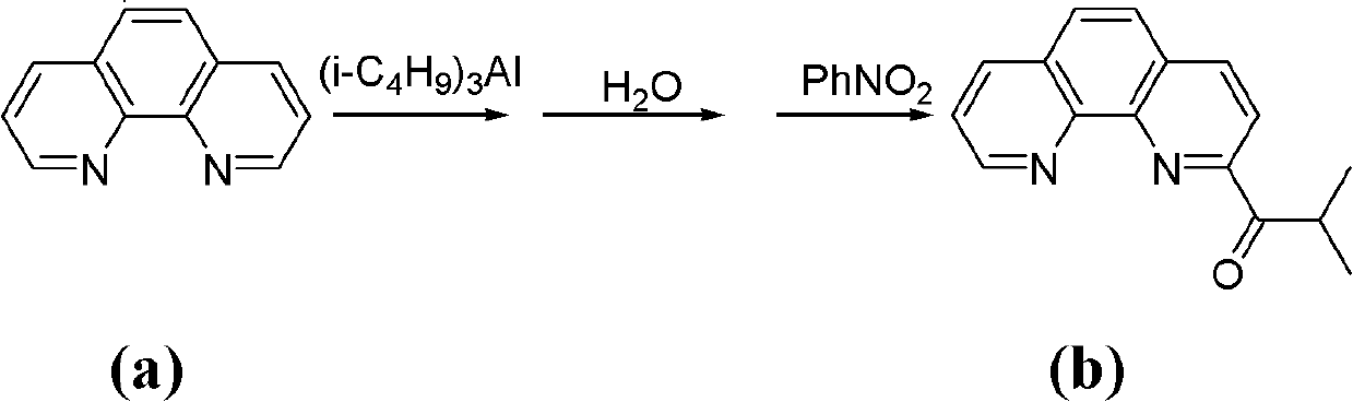 Preparation of isobutyryl substituted 1,10-phenanthroline complex and application of complex serving as catalyst