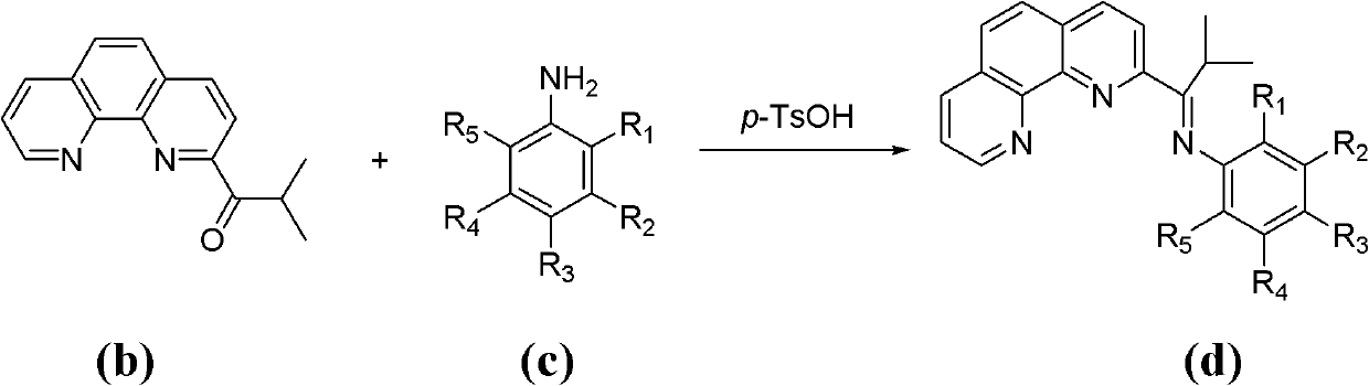 Preparation of isobutyryl substituted 1,10-phenanthroline complex and application of complex serving as catalyst