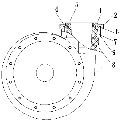 Inlet/outlet unit of high-strength and corrosion-resistant pump formed by two materials through die pressing