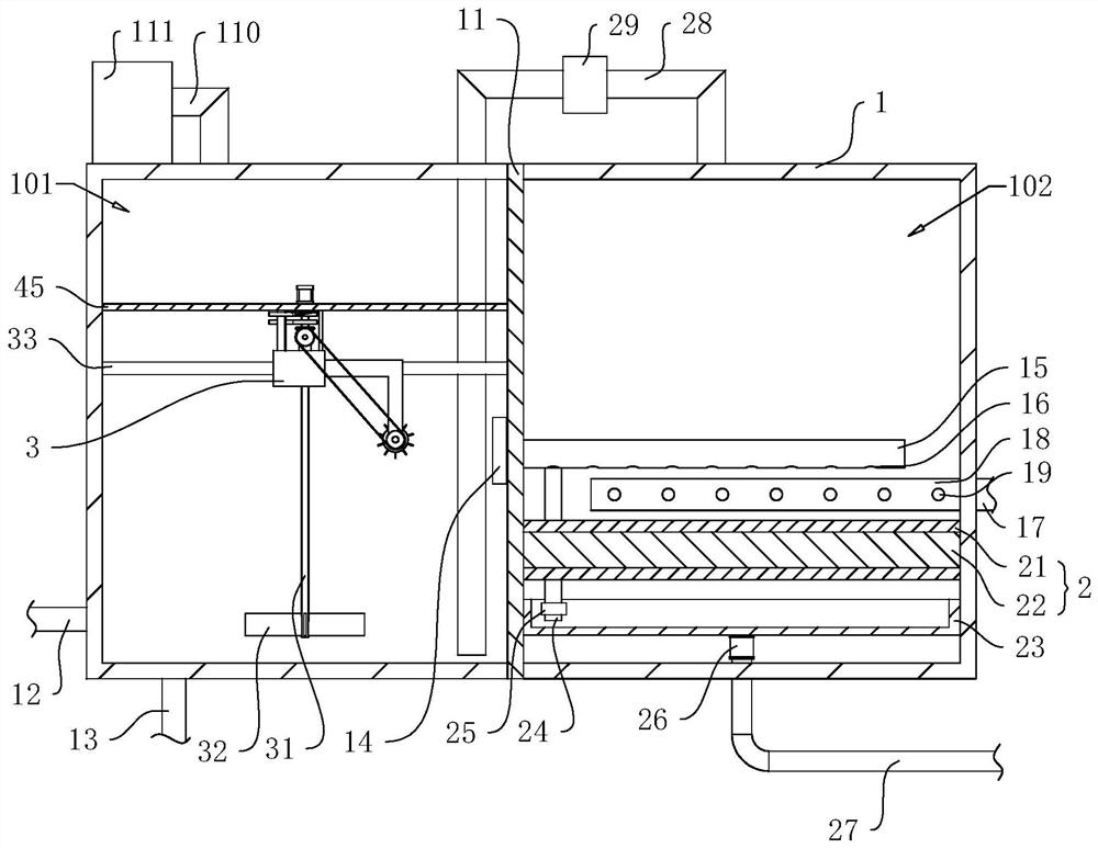 Wastewater ozone oxidation advanced treatment device